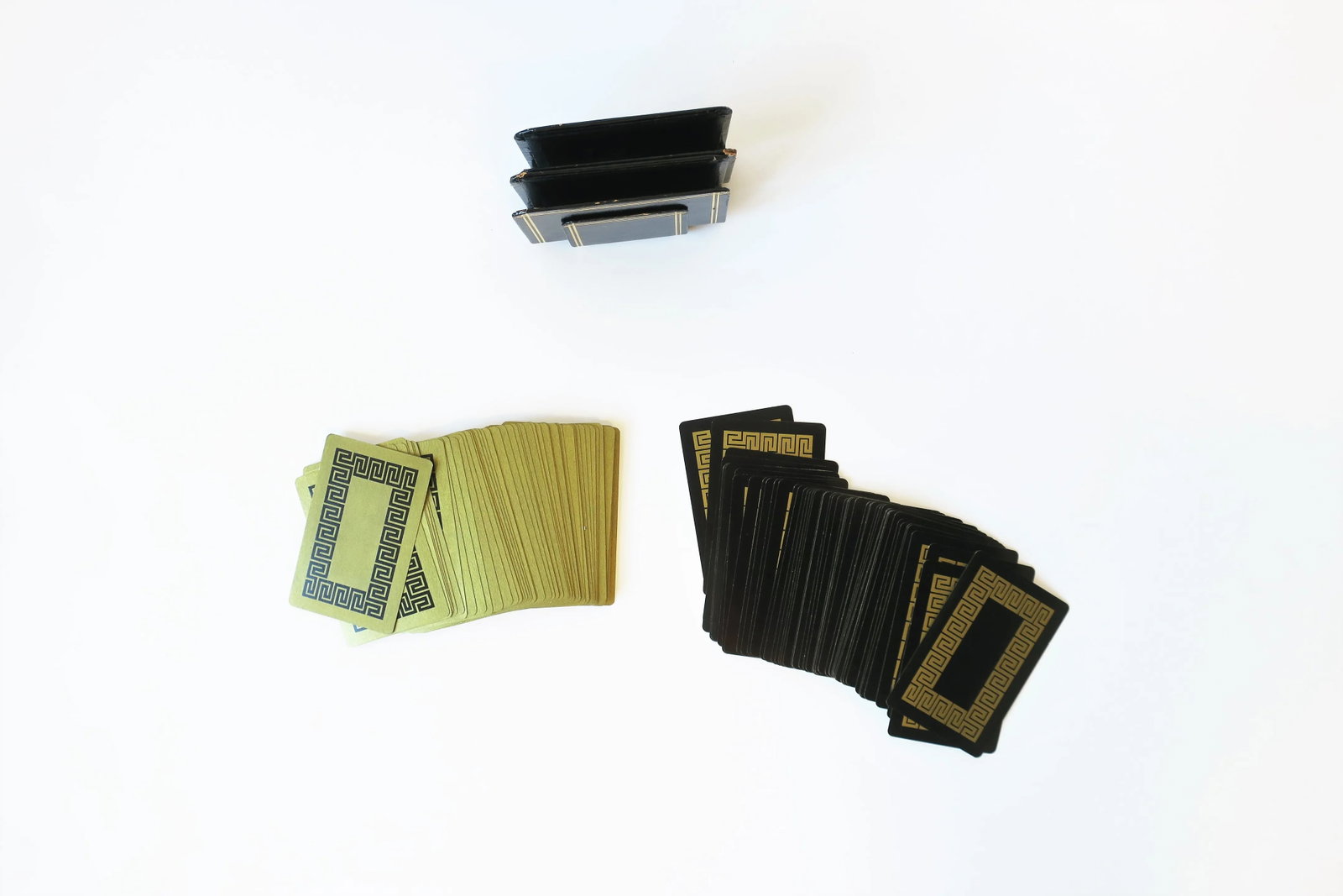 Vintage Playing Cards in Black and Gold With Greek Key Design - 13