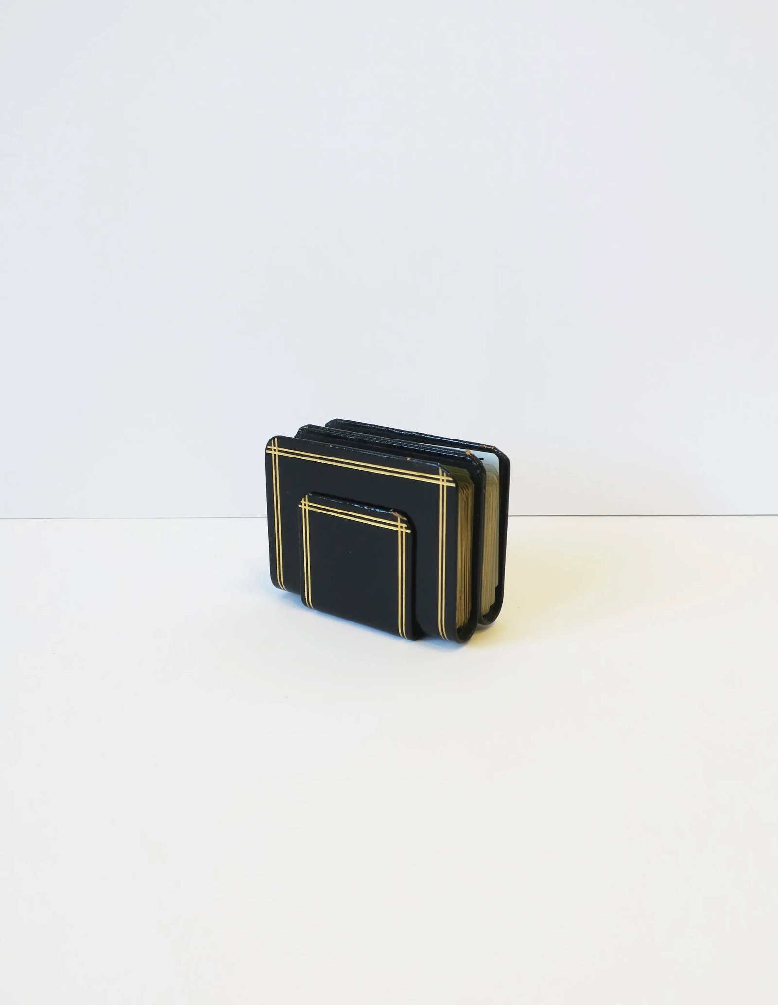 Vintage Playing Cards in Black and Gold With Greek Key Design - 2