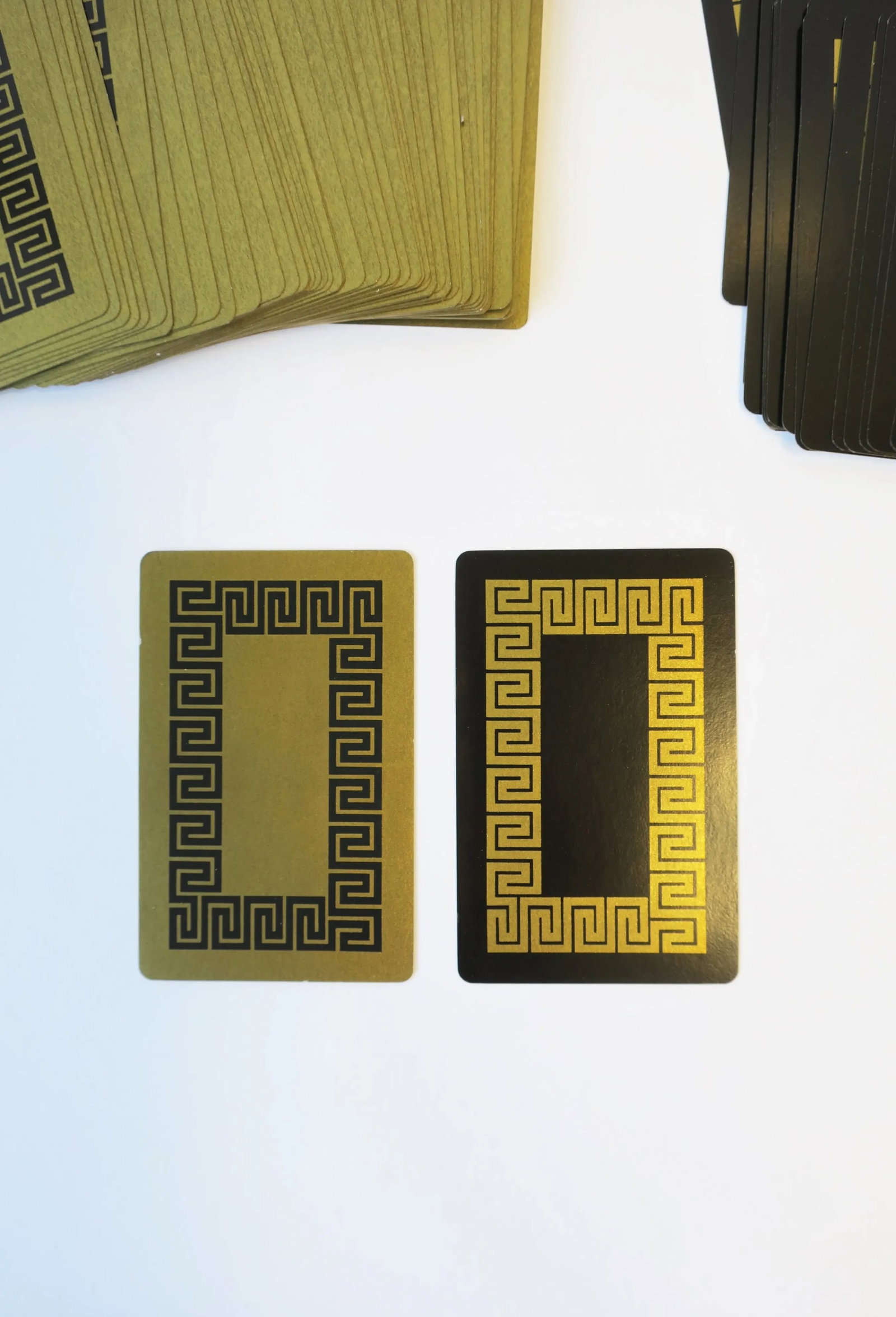 Vintage Playing Cards in Black and Gold With Greek Key Design - 6