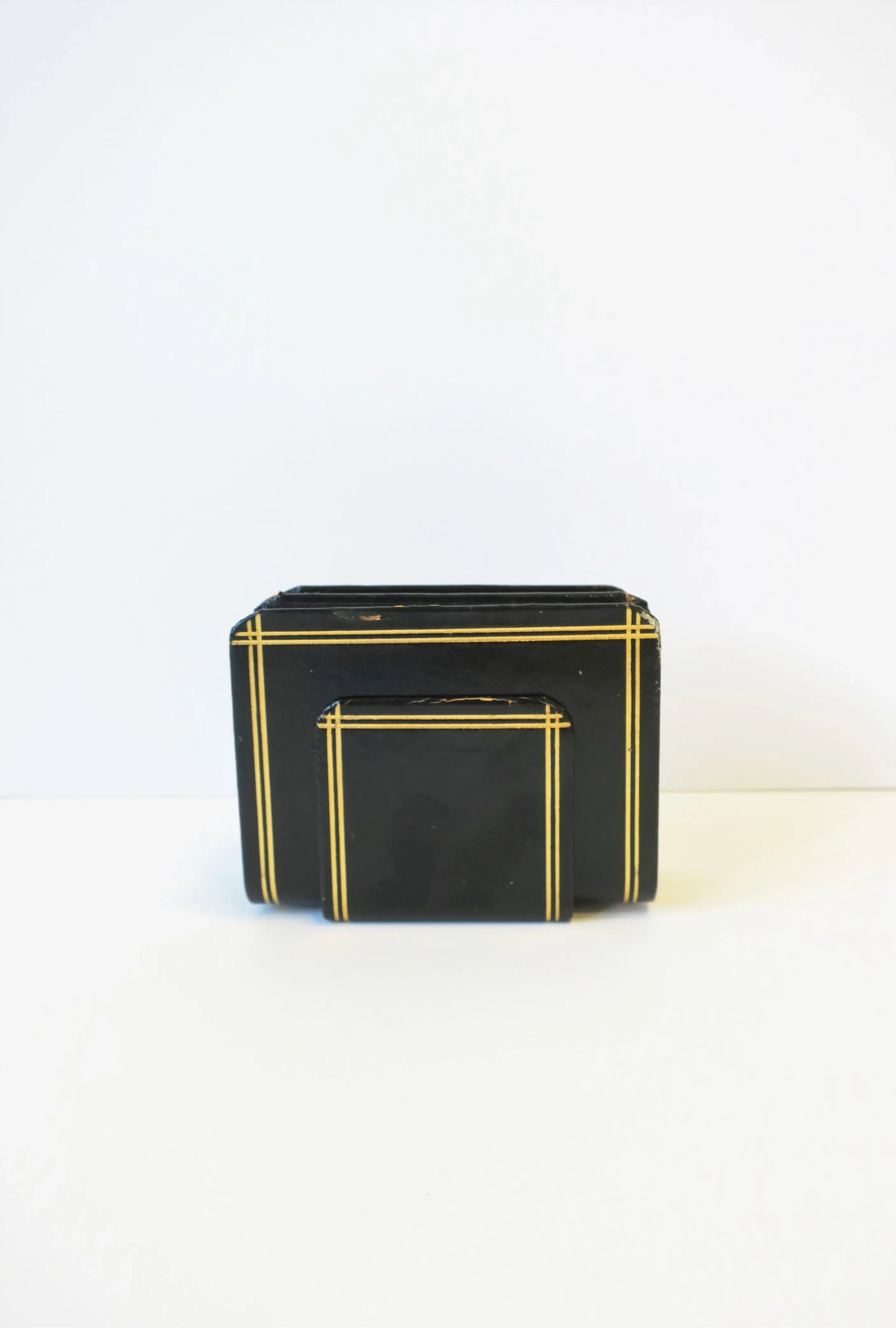 Vintage Playing Cards in Black and Gold With Greek Key Design - 7