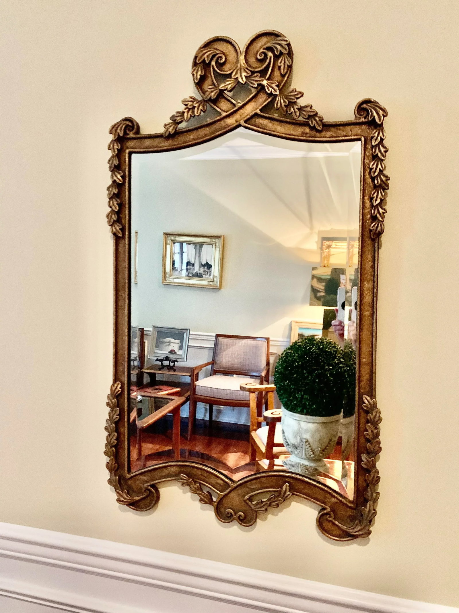 Vintage Gilt Mirror With Beveled Glass - 2