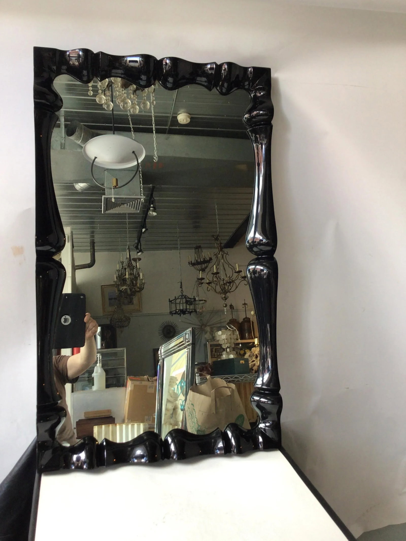 1990s Reeves Art & Design Black Louis Louis Mirror - 2