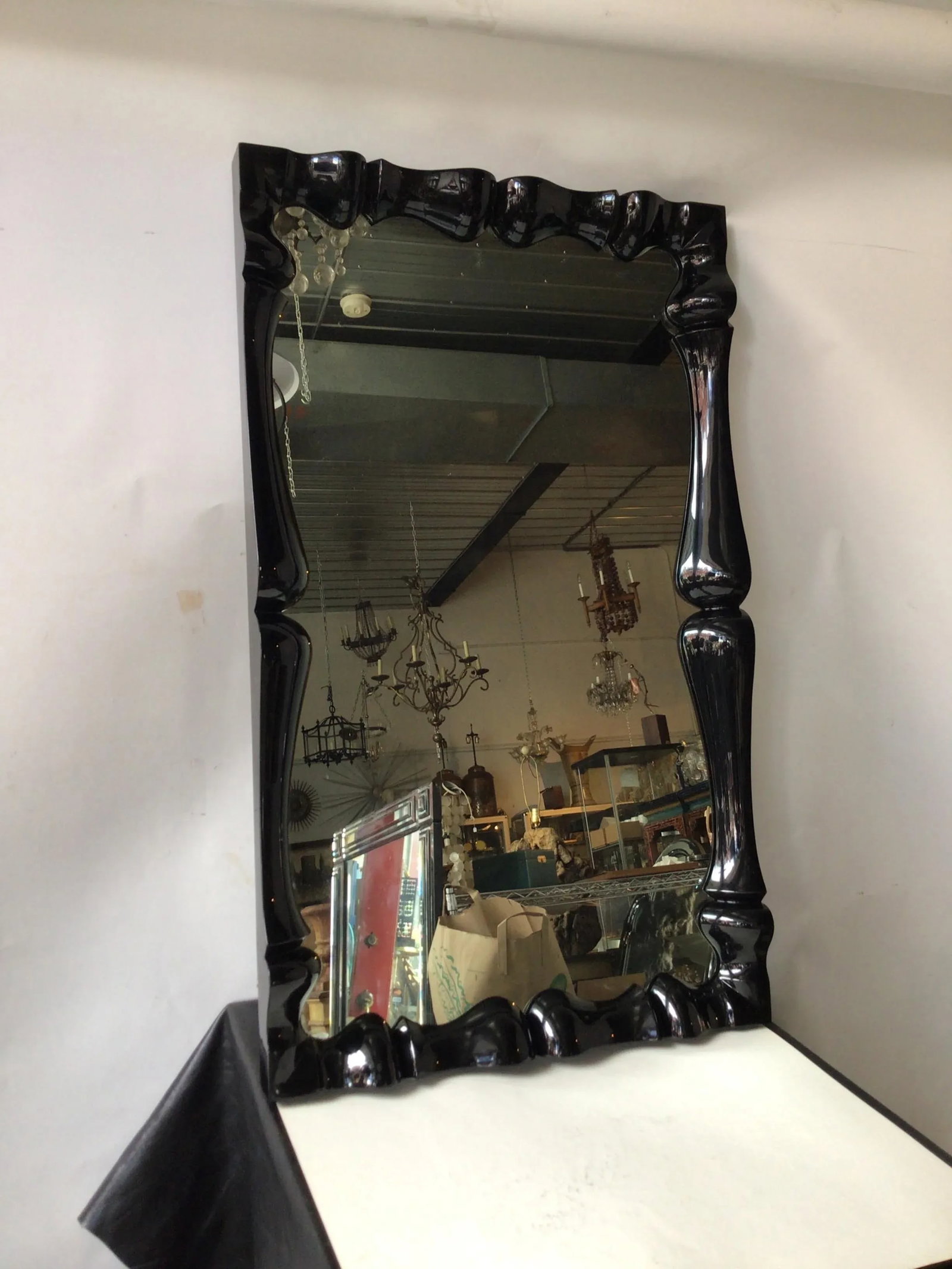 1990s Reeves Art & Design Black Louis Louis Mirror - 3