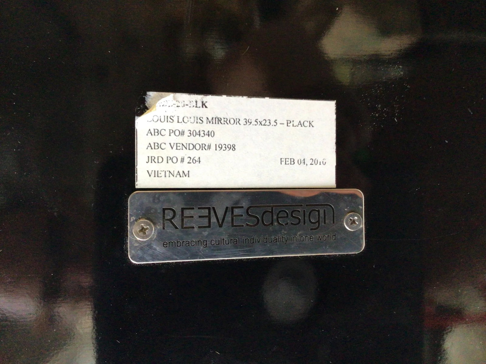 1990s Reeves Art & Design Black Louis Louis Mirror - 9