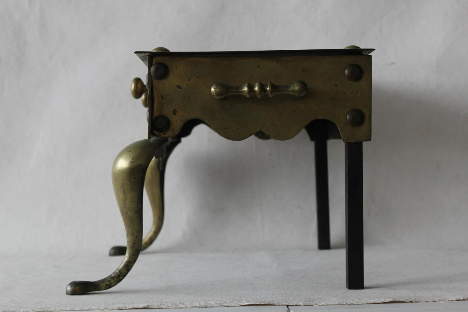 Vintage Victorian English Style Brass Fireplace Footman Kettle Trivet - 7