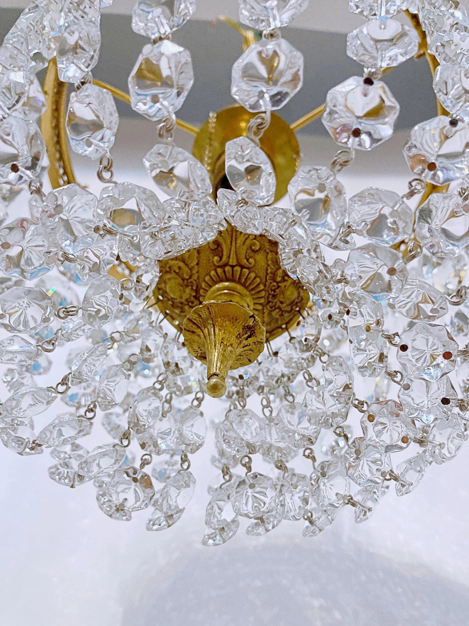 1950s Italian Brass Basket Chandelier - 7