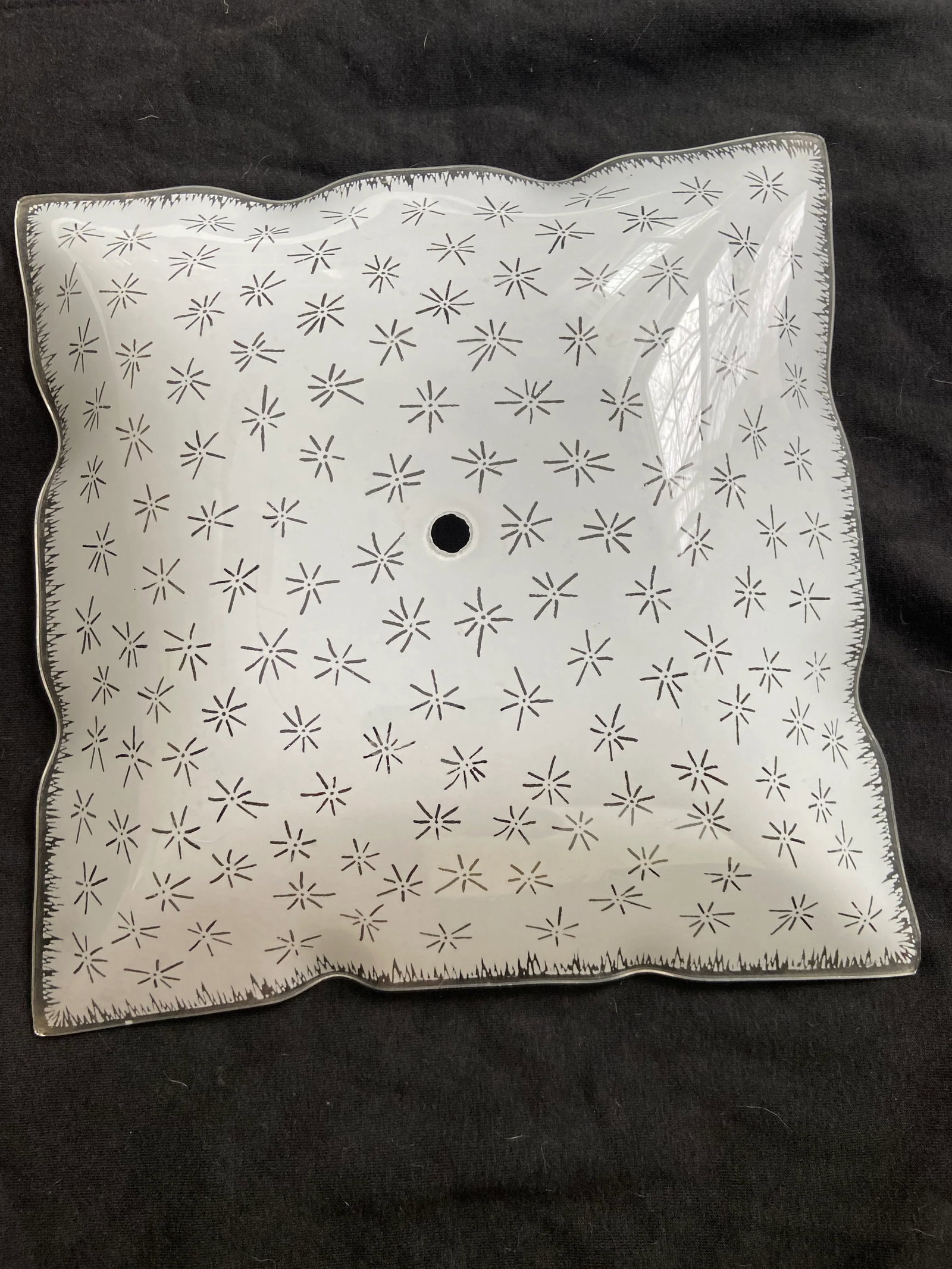 Mid-20th Century Glass Starburst Ceiling Fixture Shade - 7