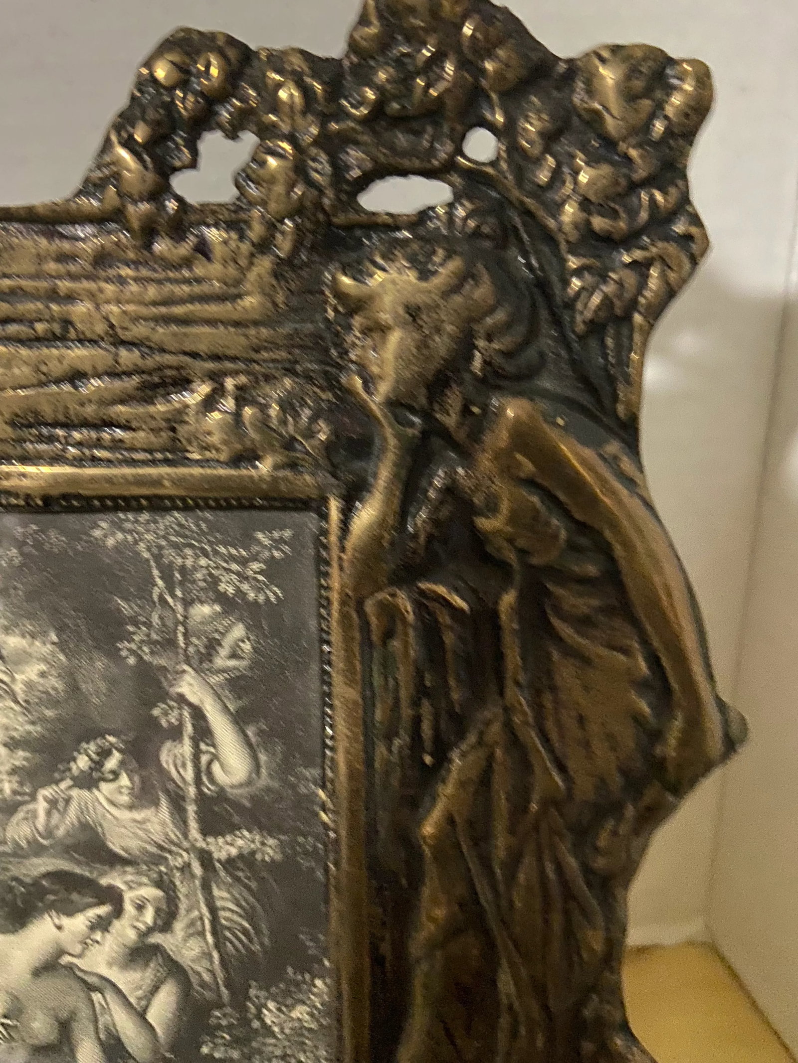 Mid 20th Century Art Deco Lady Brass Picture Frame - 7