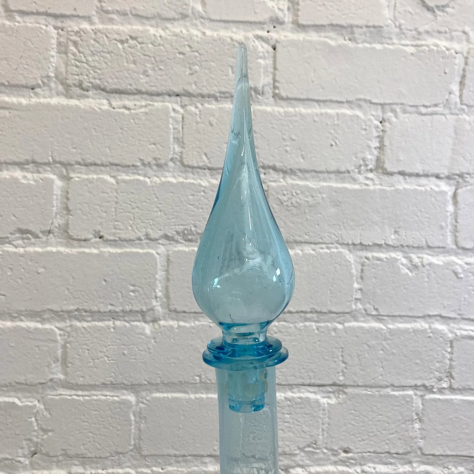 1960s Vintage Tall Light Blue Italian Glass - 2