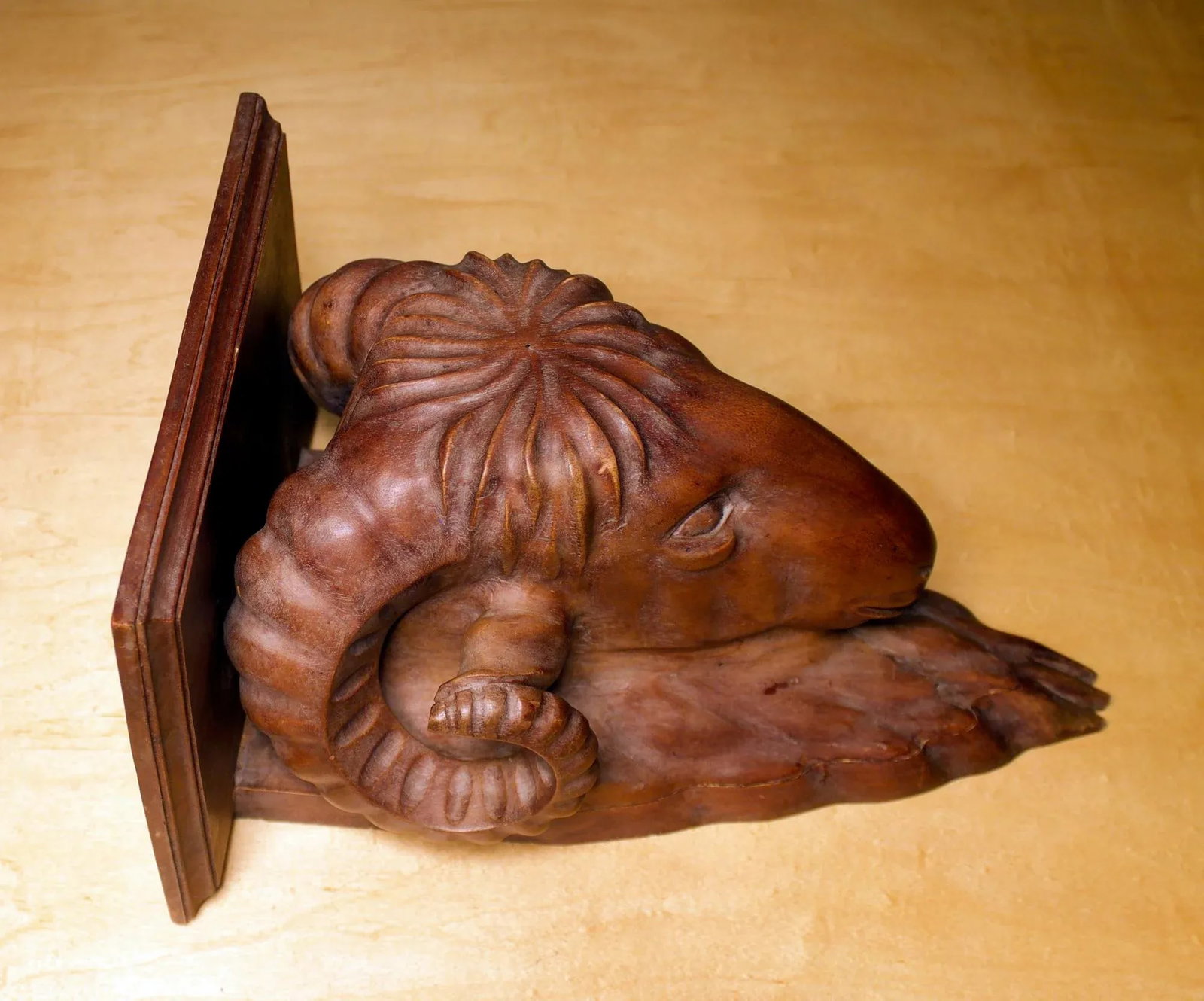 Antique Black Forest Ram Head Carved Wall Shelves- a Pair - 11