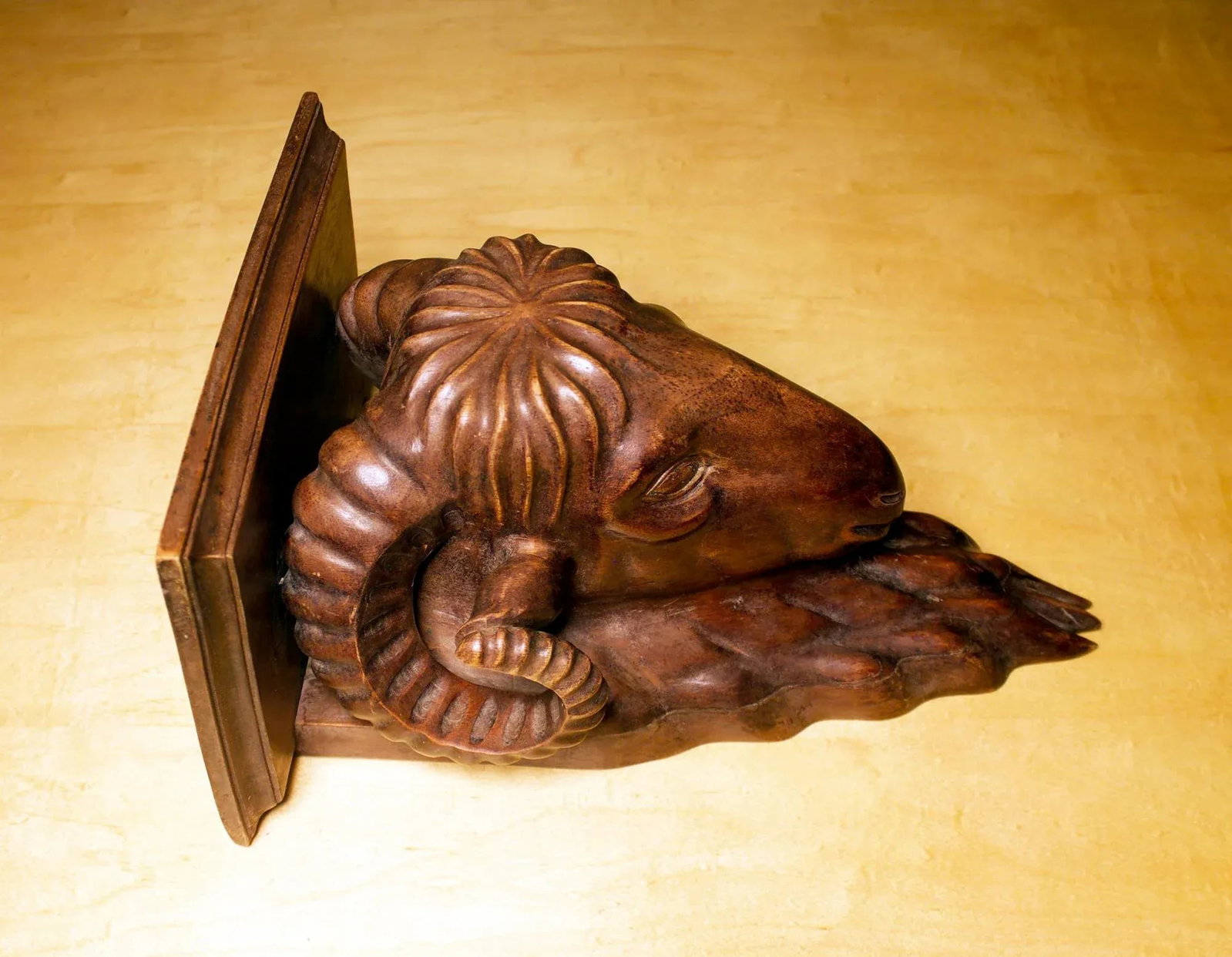 Antique Black Forest Ram Head Carved Wall Shelves- a Pair - 4