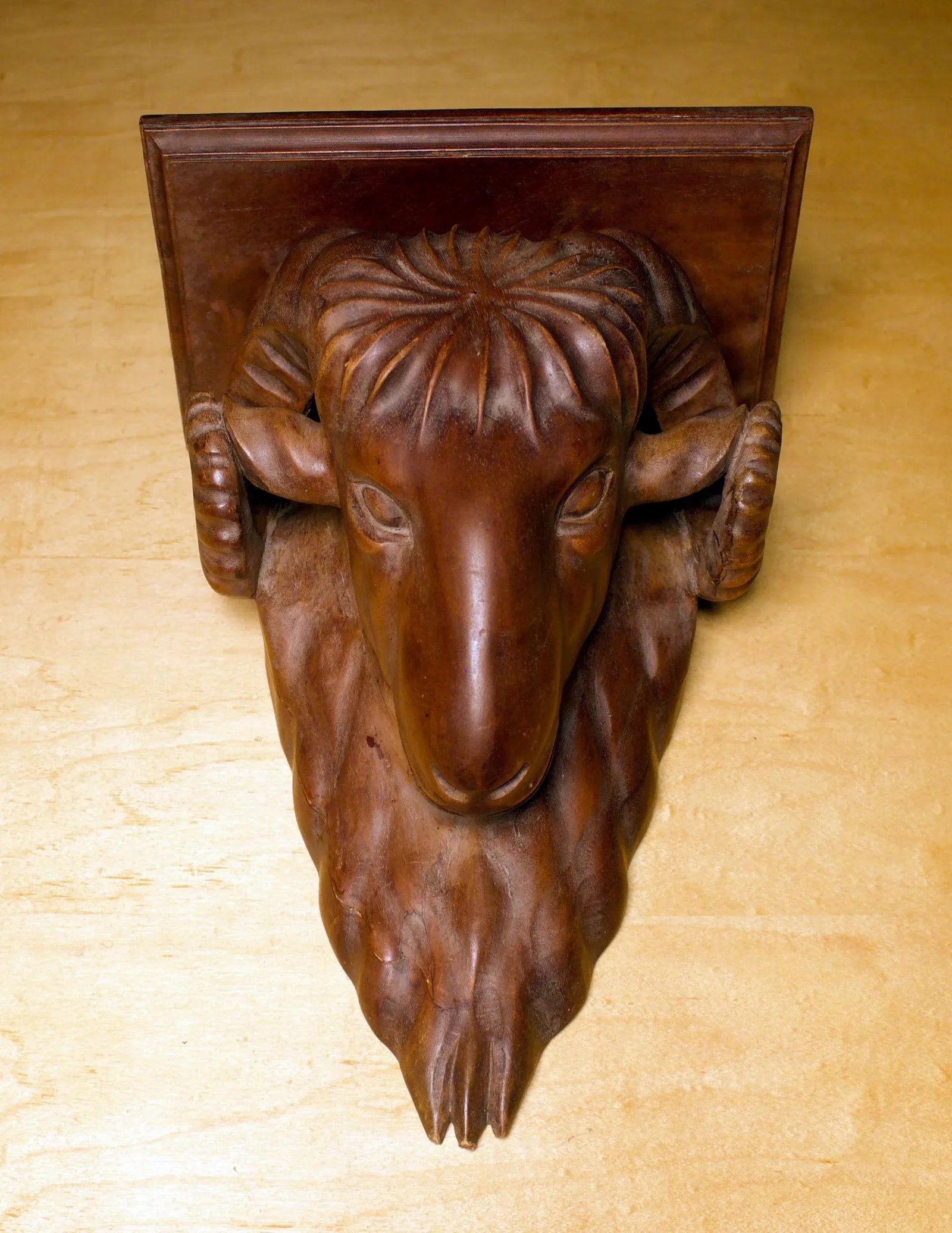 Antique Black Forest Ram Head Carved Wall Shelves- a Pair - 8