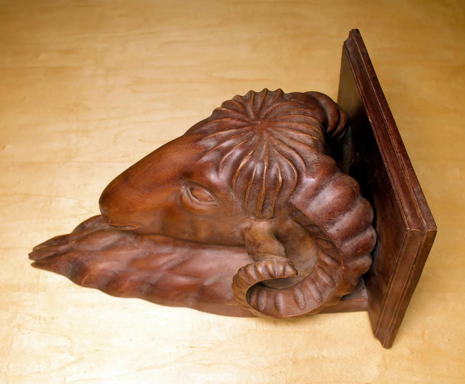 Antique Black Forest Ram Head Carved Wall Shelves- a Pair - 9