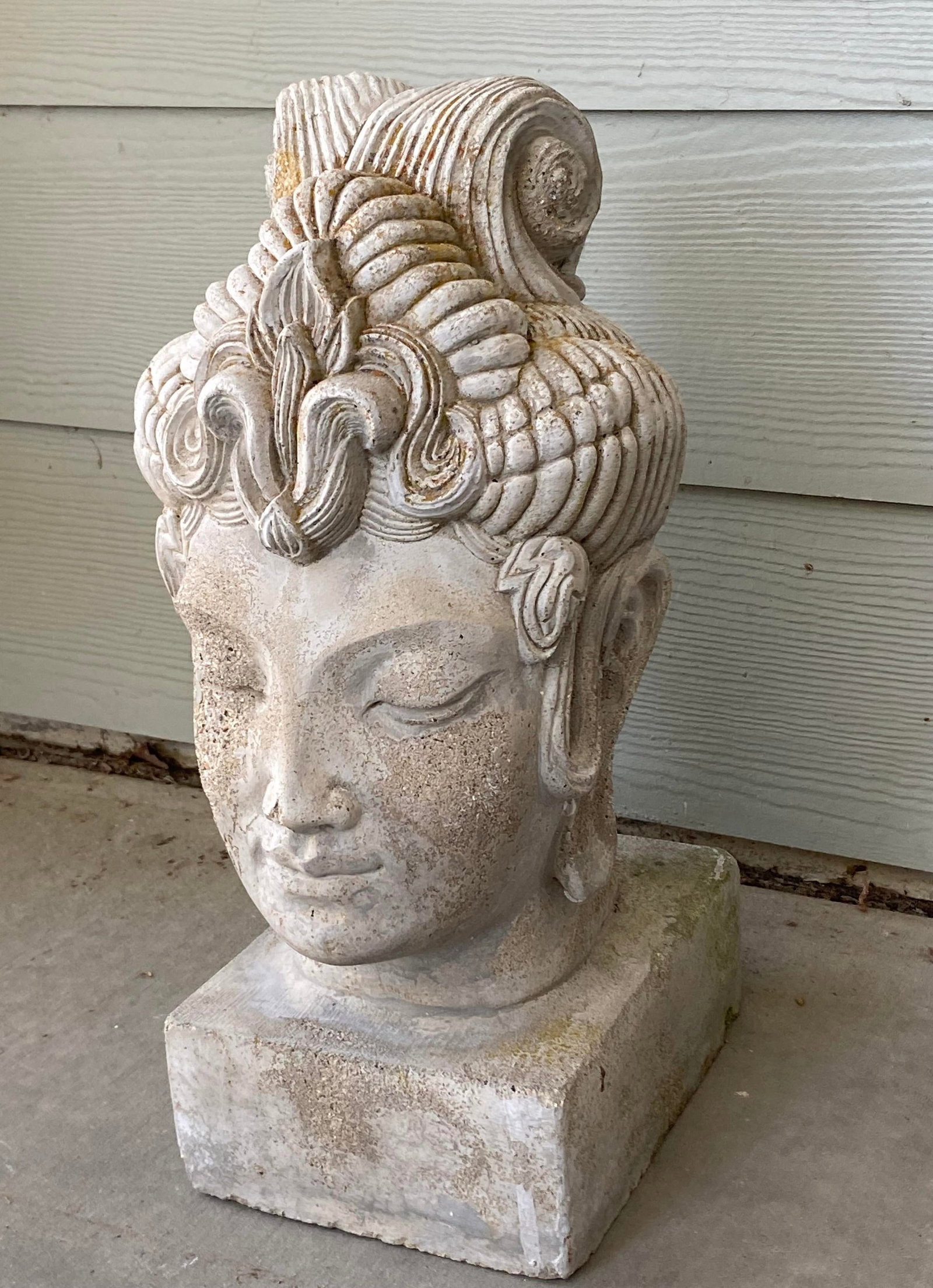 Sculptural Stone Garden Buddha Head - 7