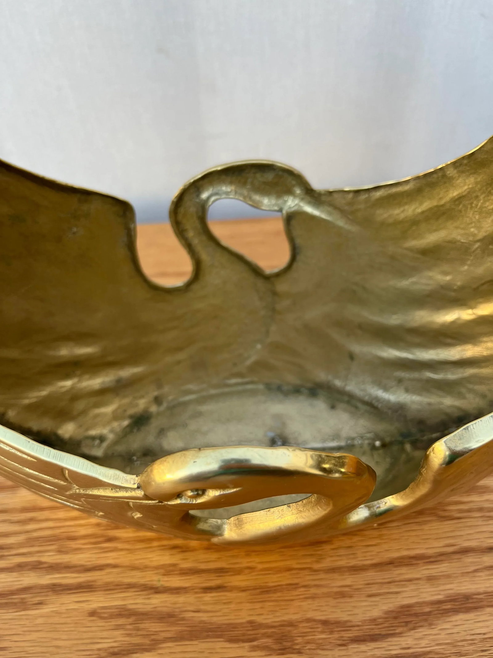 Vintage Hollywood Regency Brass Egret Basket /Centerpiece. - 7