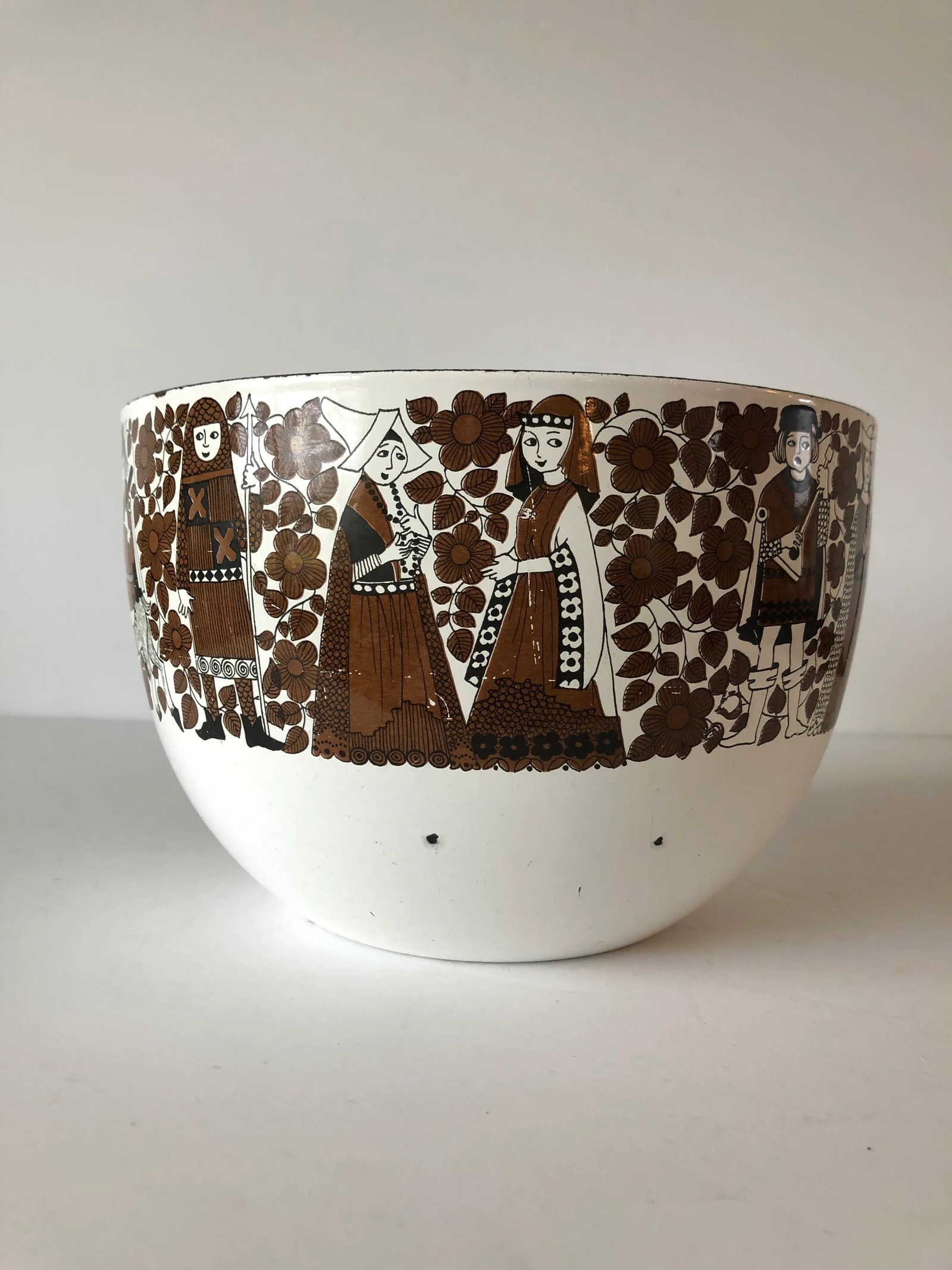 1960s Kaj Franck l Enamel Danish Modern Medieval Troubadour Bowl - 3