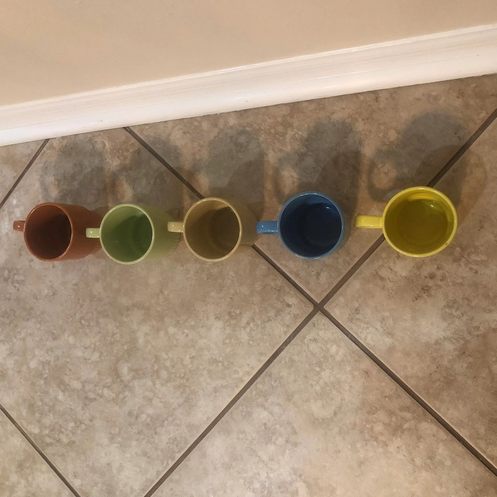 Mid-Century Modern Rainbow Stacking Mugs Made in Japan - Set of 5 - 2