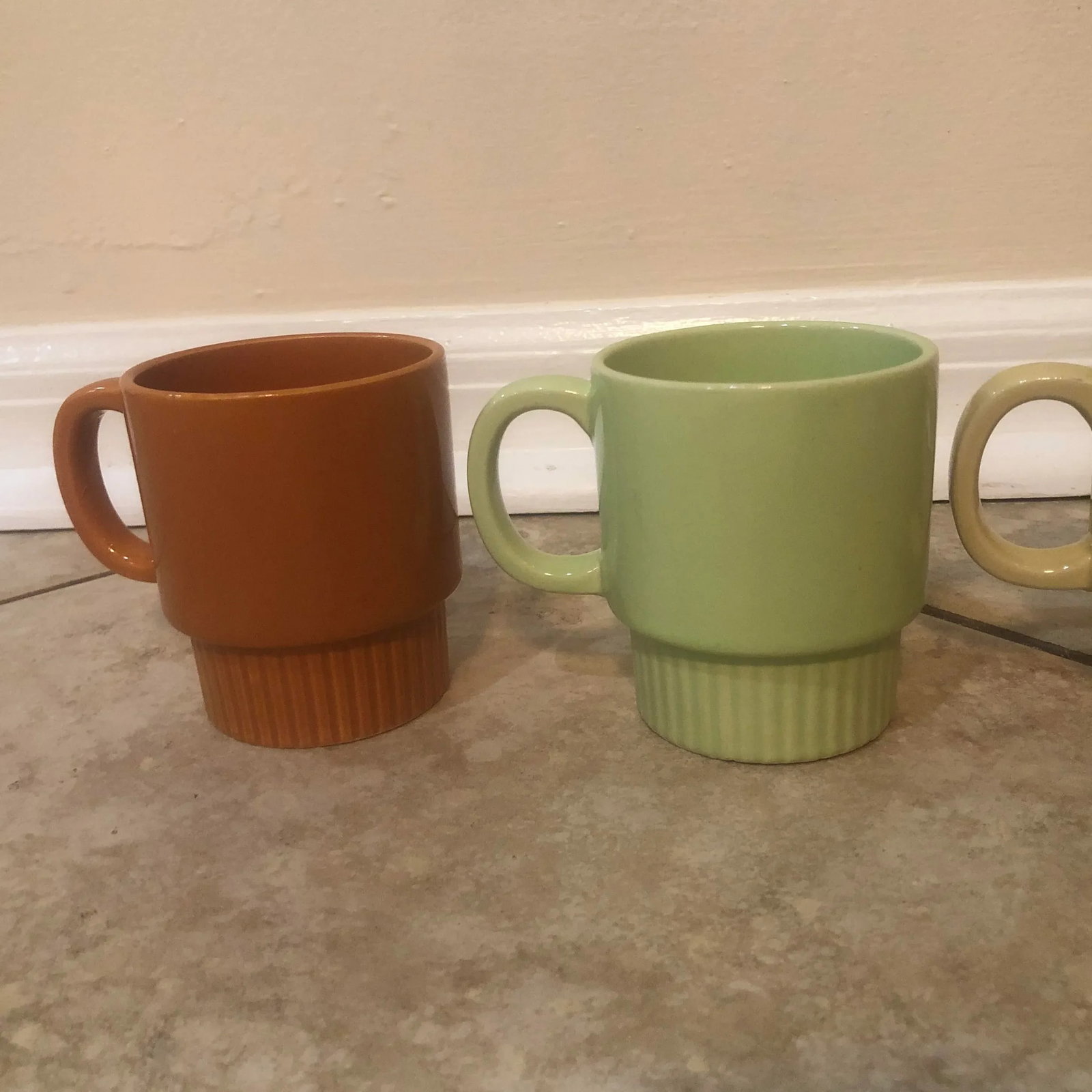 Mid-Century Modern Rainbow Stacking Mugs Made in Japan - Set of 5 - 3