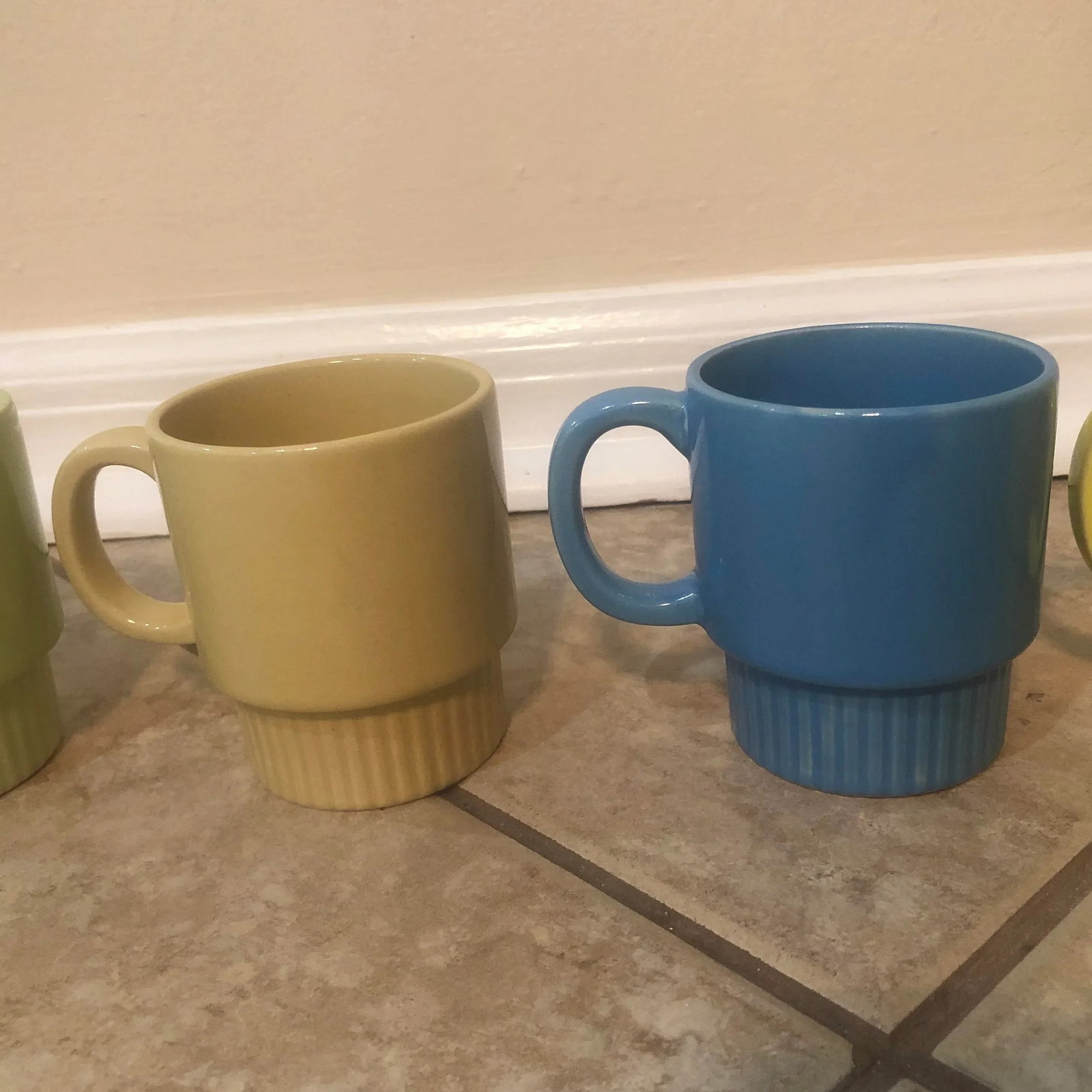 Mid-Century Modern Rainbow Stacking Mugs Made in Japan - Set of 5 - 4