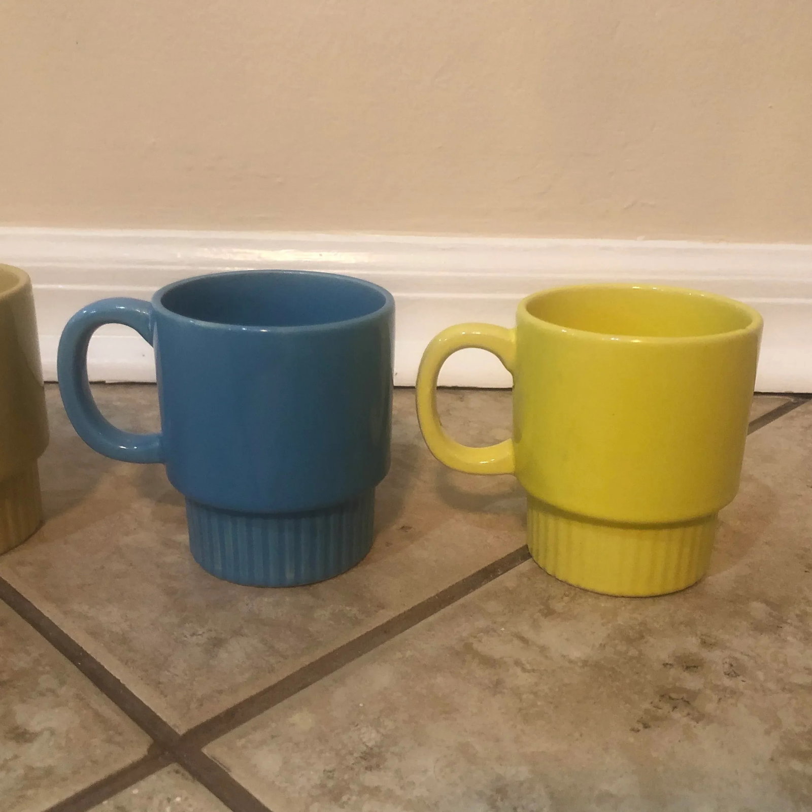 Mid-Century Modern Rainbow Stacking Mugs Made in Japan - Set of 5 - 5