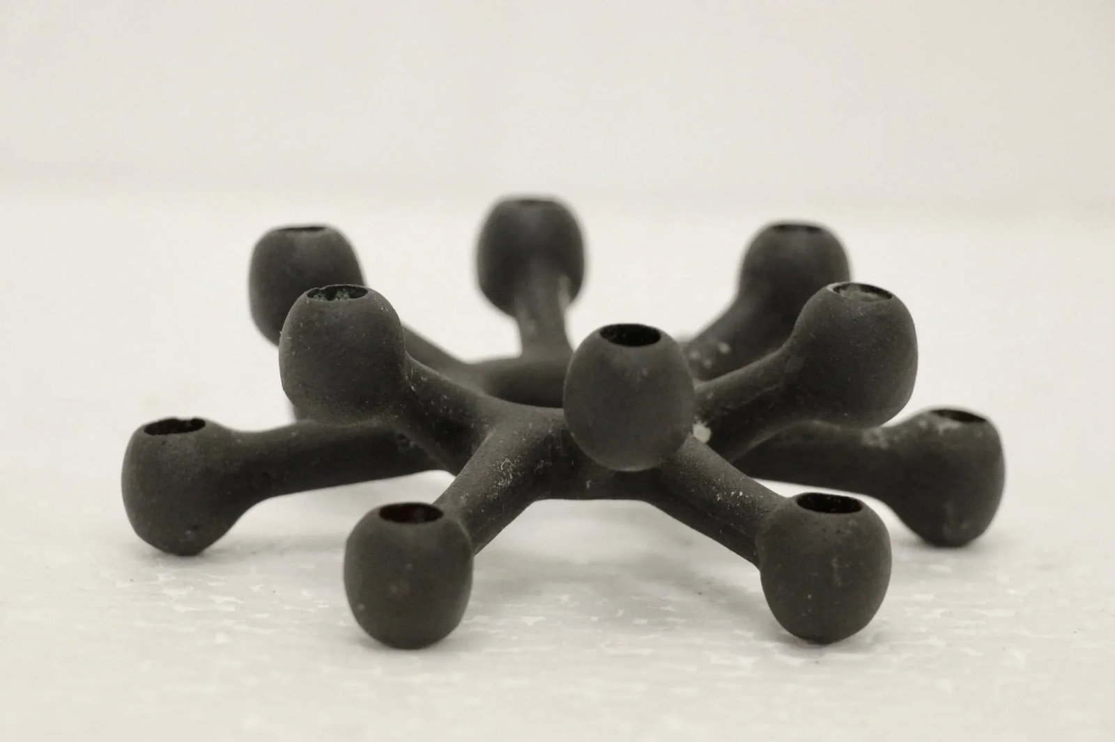 1960s Midcentury Modern Jens Quistgaard for Dansk Tiny Taper Holder Cast Iron Spider Candleholder - 3