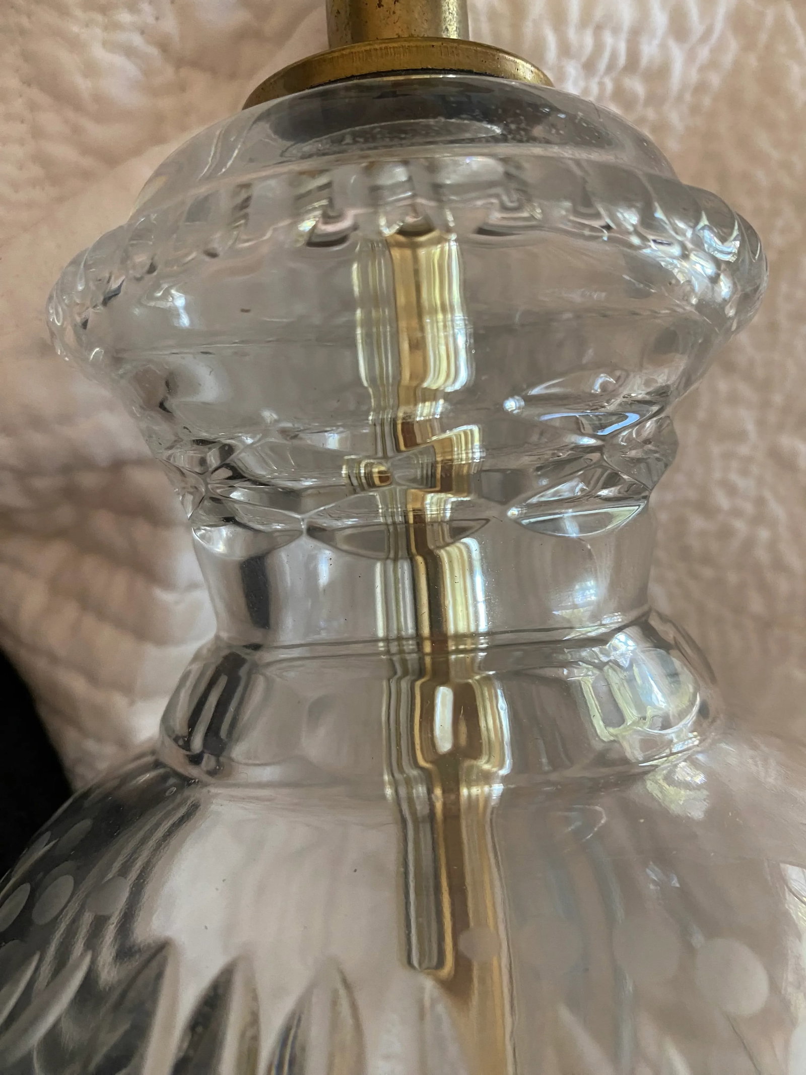 Vintage Cut and Etched Crystal Table Lamps, a Pair - 6