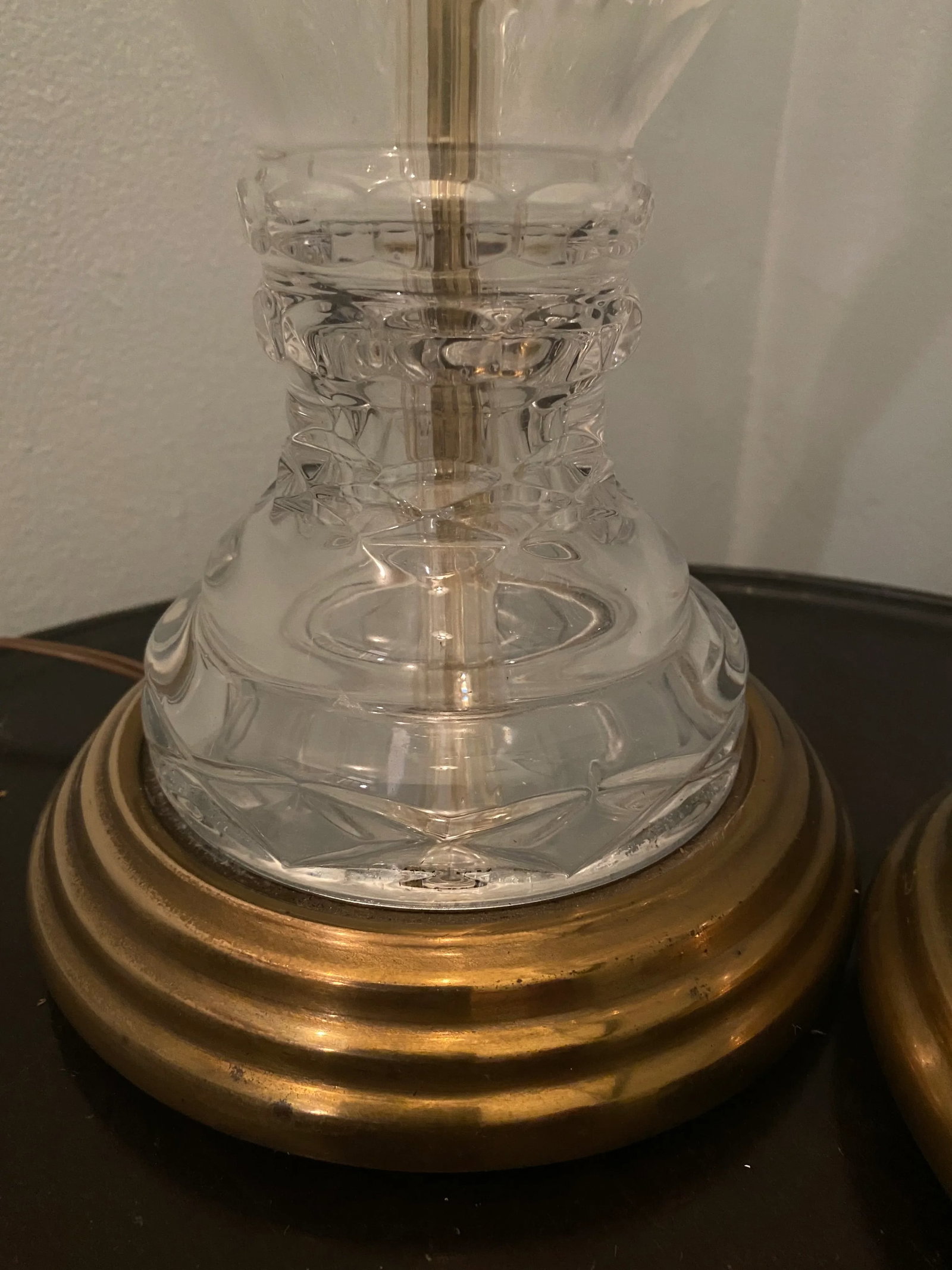 Vintage Cut and Etched Crystal Table Lamps, a Pair - 8