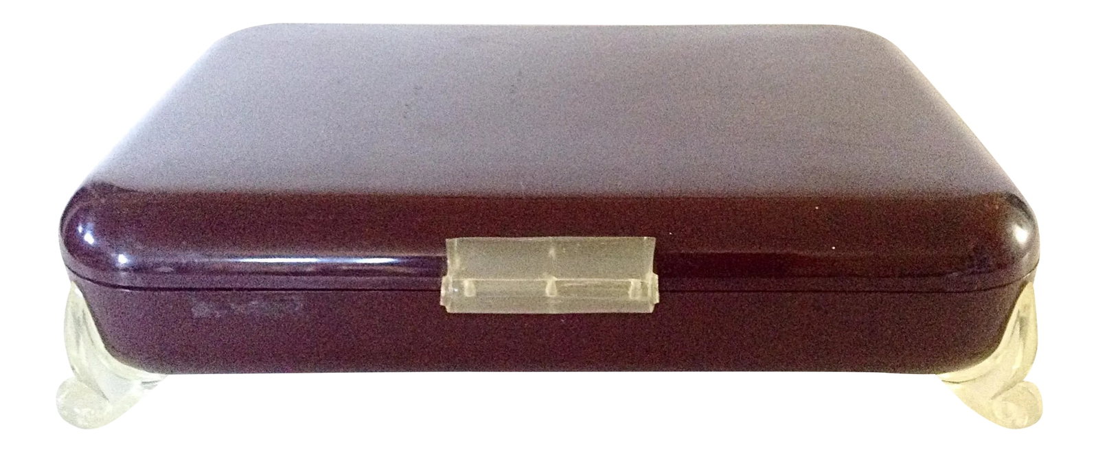 Large Lucite Box: This beautiful box was originally designed to hold a set of flatware. The insert is still there so you could use this as it was originally intended. But the insert can be easily removed and it can be 