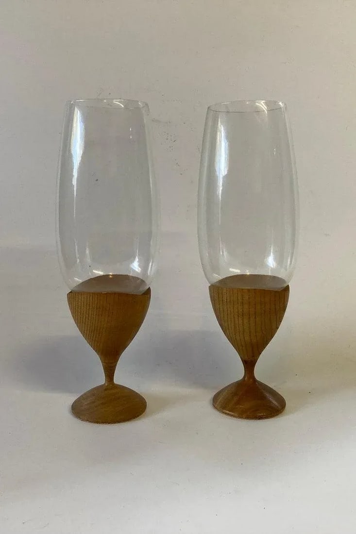 Pair of Danish Mid Century Hurricane Candle Holders - 7