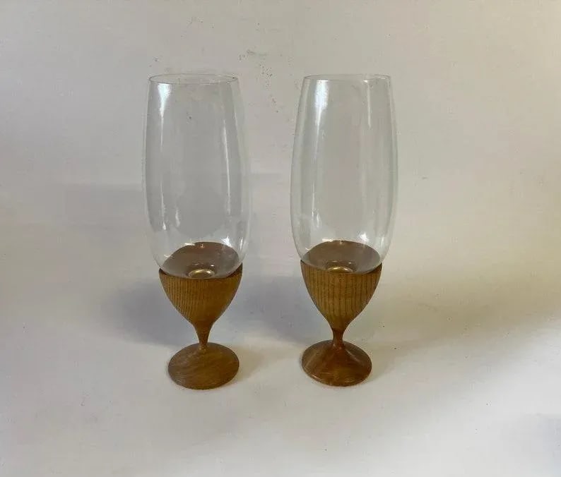 Pair of Danish Mid Century Hurricane Candle Holders - 8