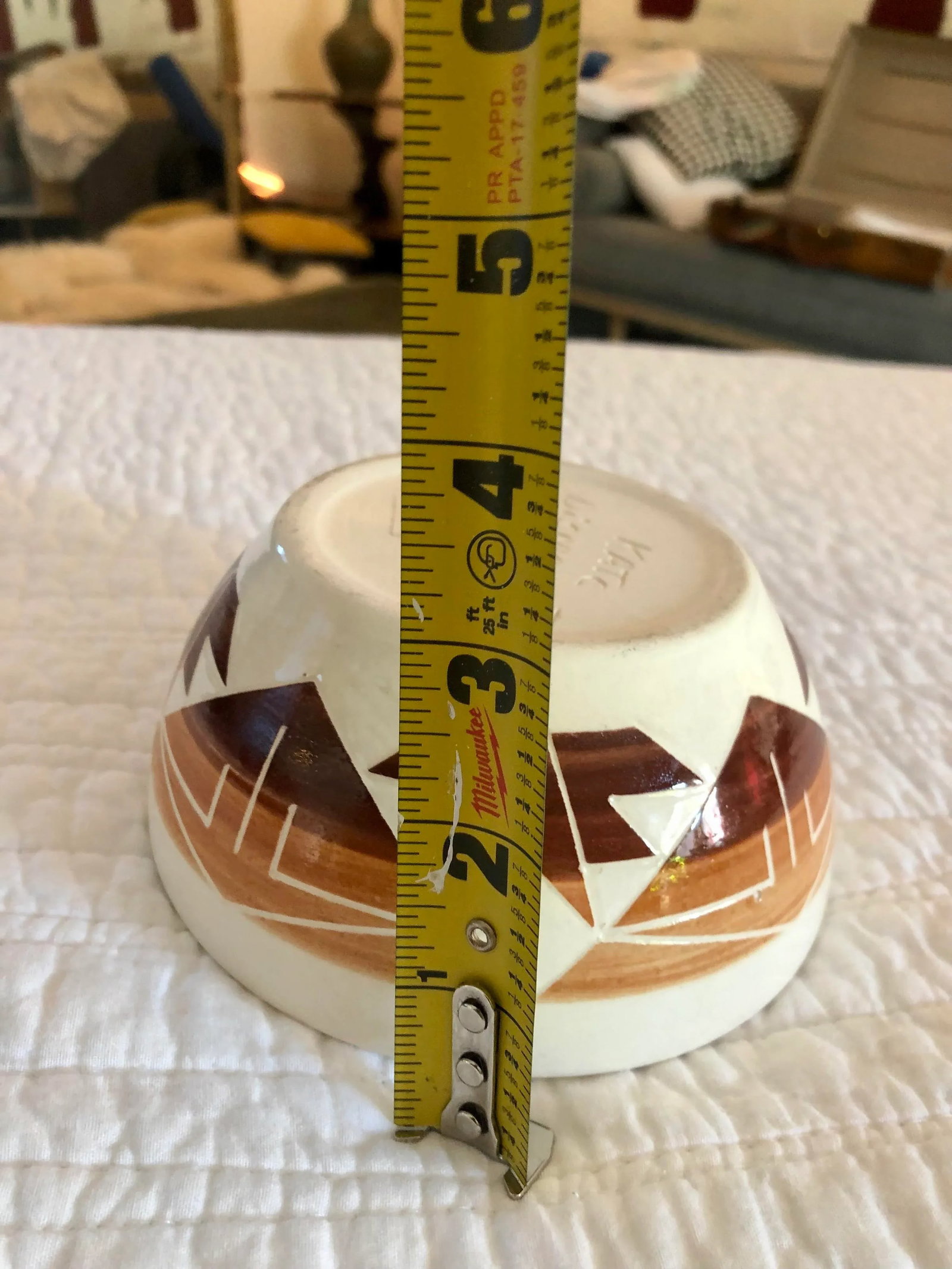 Vintage Sioux Native American Studio Pottery Bowl Signed and Numbered Kate DisMounts - 12