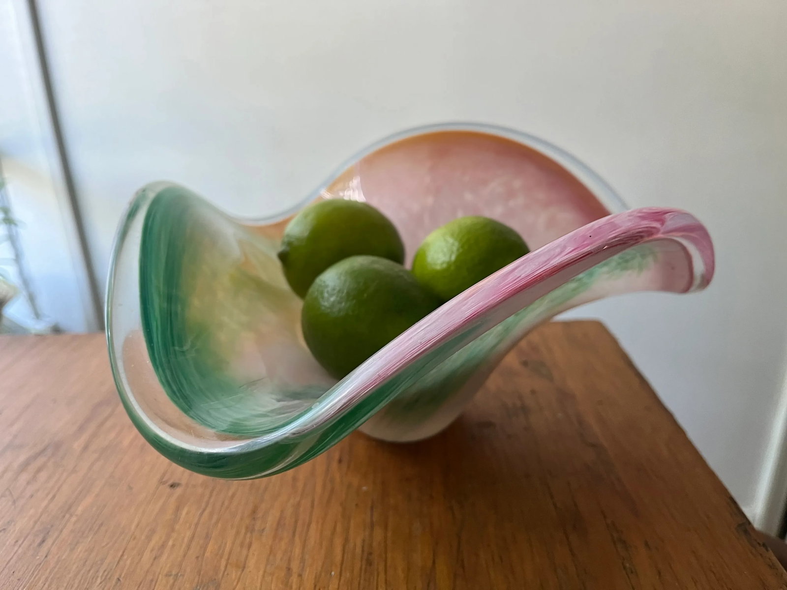 60s Italian Postmodern Murano Style Blown Glass Fruit Bowl - 4
