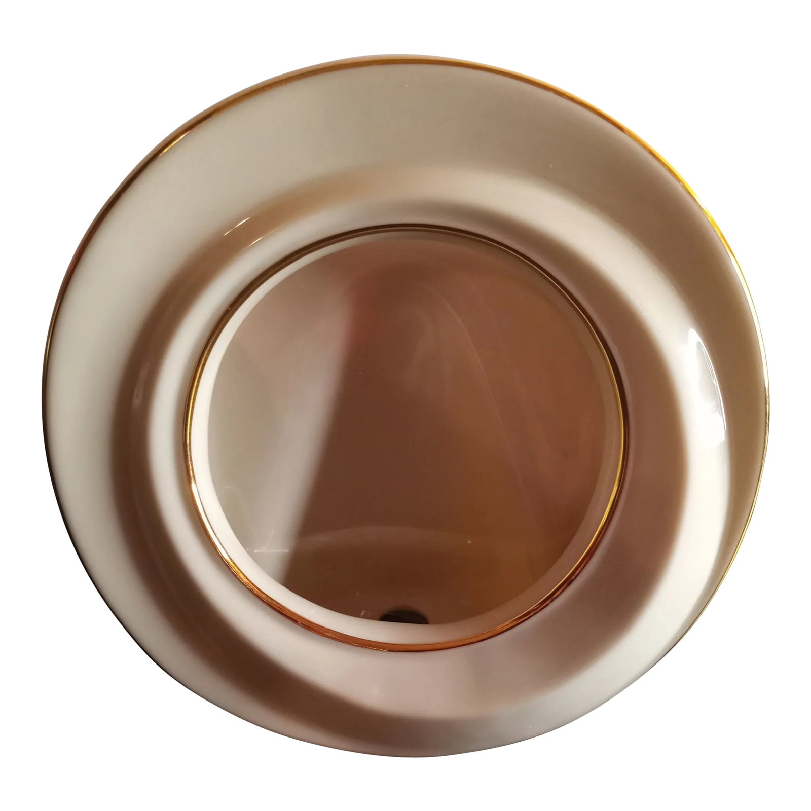 Lenox Beige Porcelain Gold Rimmed Round Photo Holder: This is a Lenox Beige Fine Porcelain Gold Rimmed 5" Round Photo Holder. Procured at auction Condition: Alterations: Original Condition Unaltered Imperfections: Some Imperfections Condition Notes: No