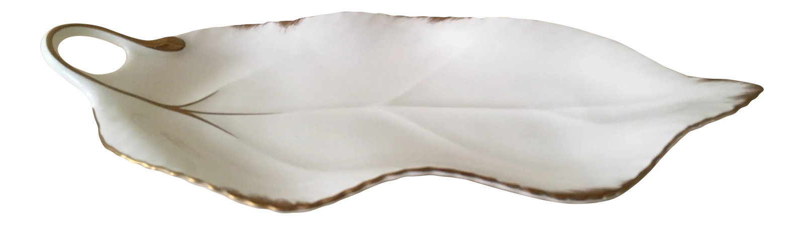 Mikasa Ivory Bone China Leaf Shape: Ivory bone china Mikasa with 24 karat gold trim effect for candy, appetizers and many other uses. Condition: Condition Notes: Excellent - Minor wear consistent with age and history Creator: Brand: