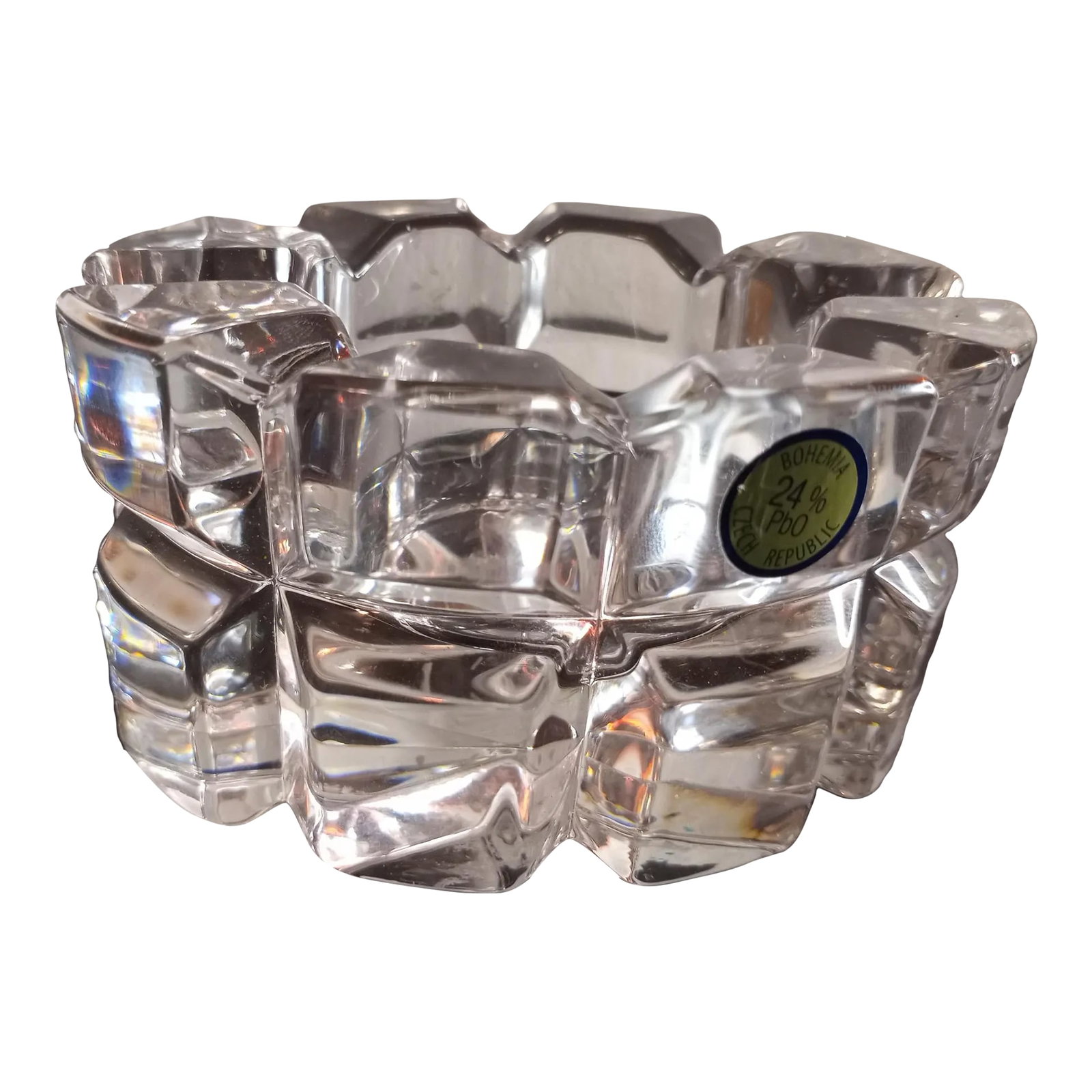 Vintage Bohemia Czech Republic Clear Crystal Oval Votive Candle Holder: This is a STUNNING Bohemia Czech Republic Clear Crystal 6"x3" Oval Votive Candle Holder. BOX 31 Condition: Alterations: Original Condition Unaltered Imperfections: Some Imperfections Condition Notes: