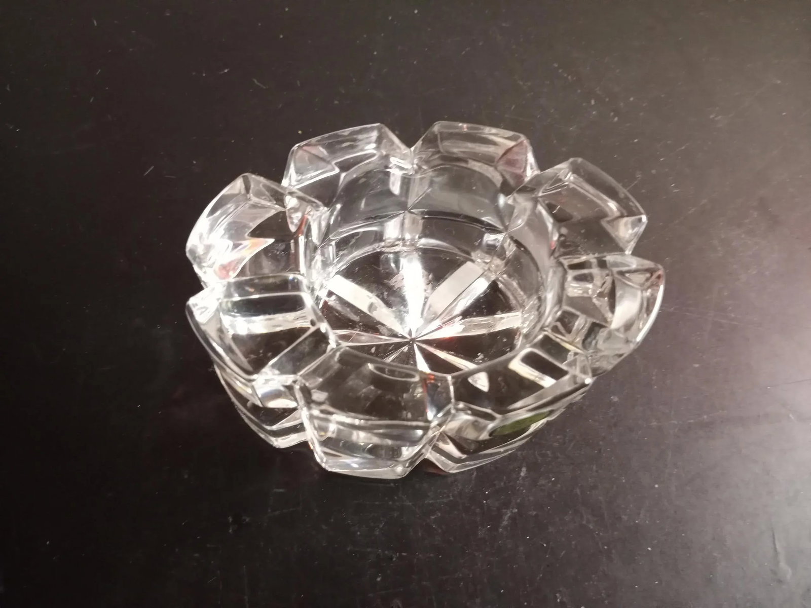 Vintage Bohemia Czech Republic Clear Crystal Oval Votive Candle Holder - 3