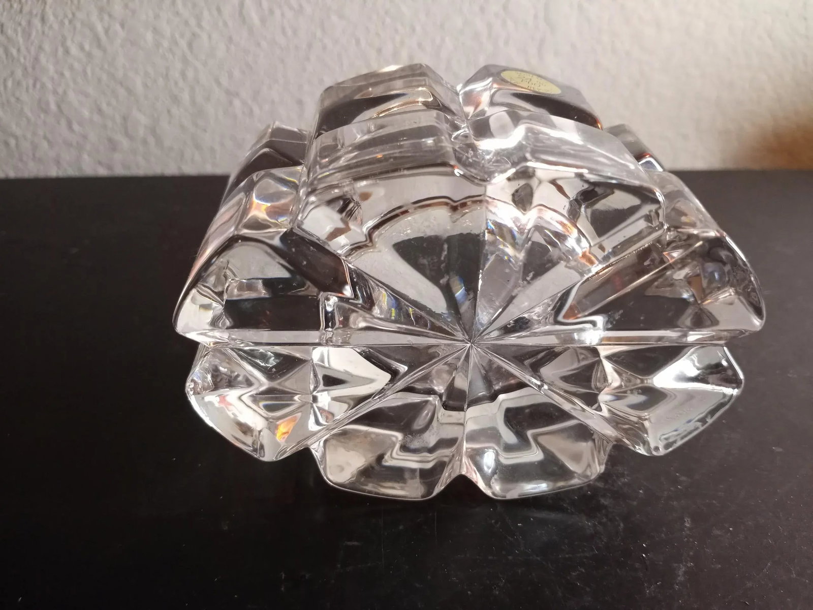 Vintage Bohemia Czech Republic Clear Crystal Oval Votive Candle Holder - 4