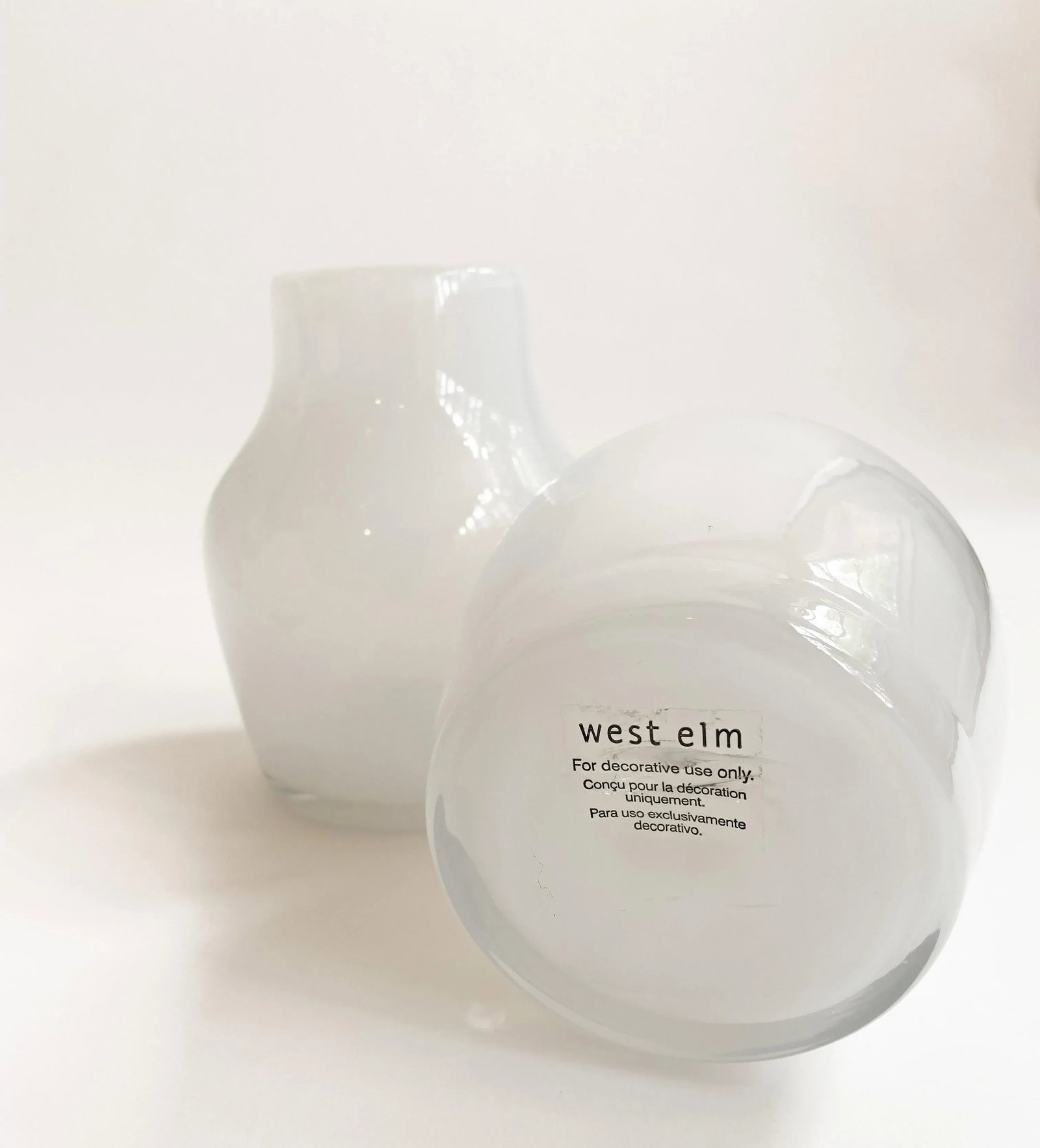 Milky White Glass Vases - Set of 5 - 5