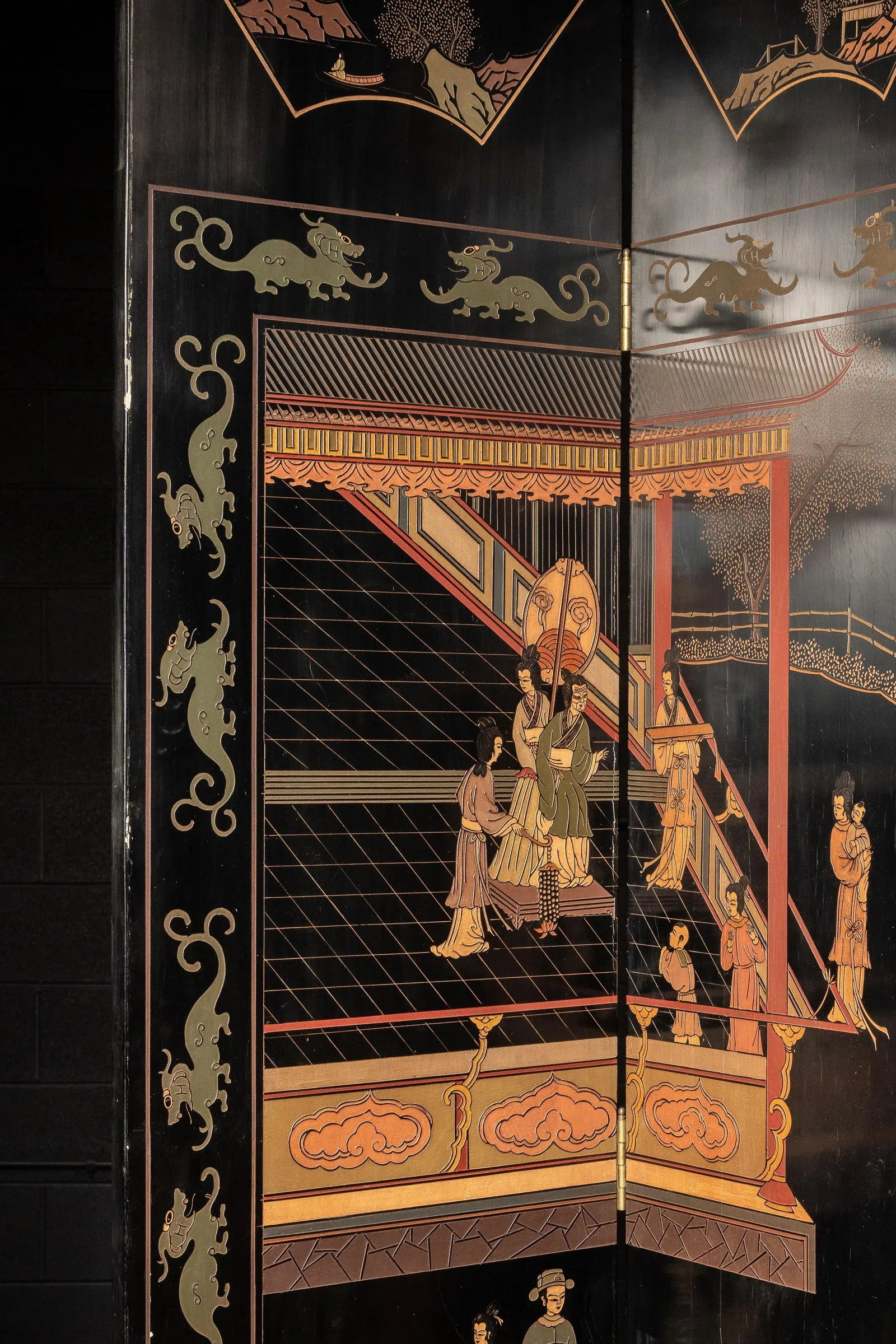 1940s Vintage Chinese Coromandel Screen - 3