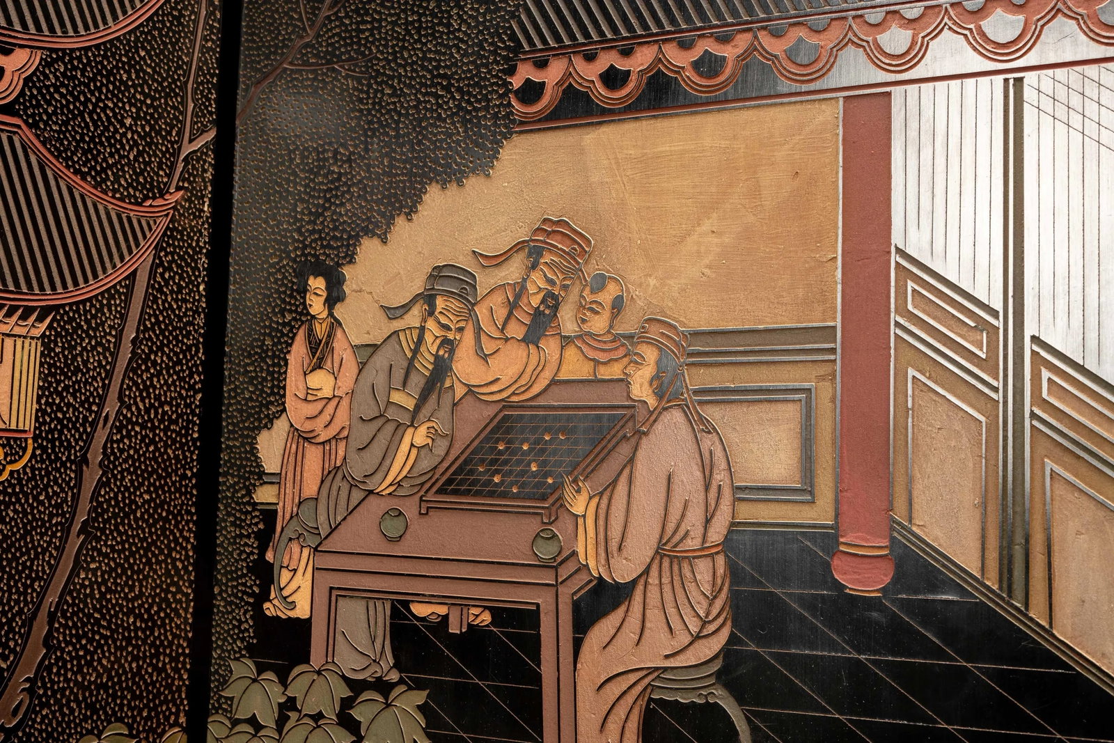 1940s Vintage Chinese Coromandel Screen - 4