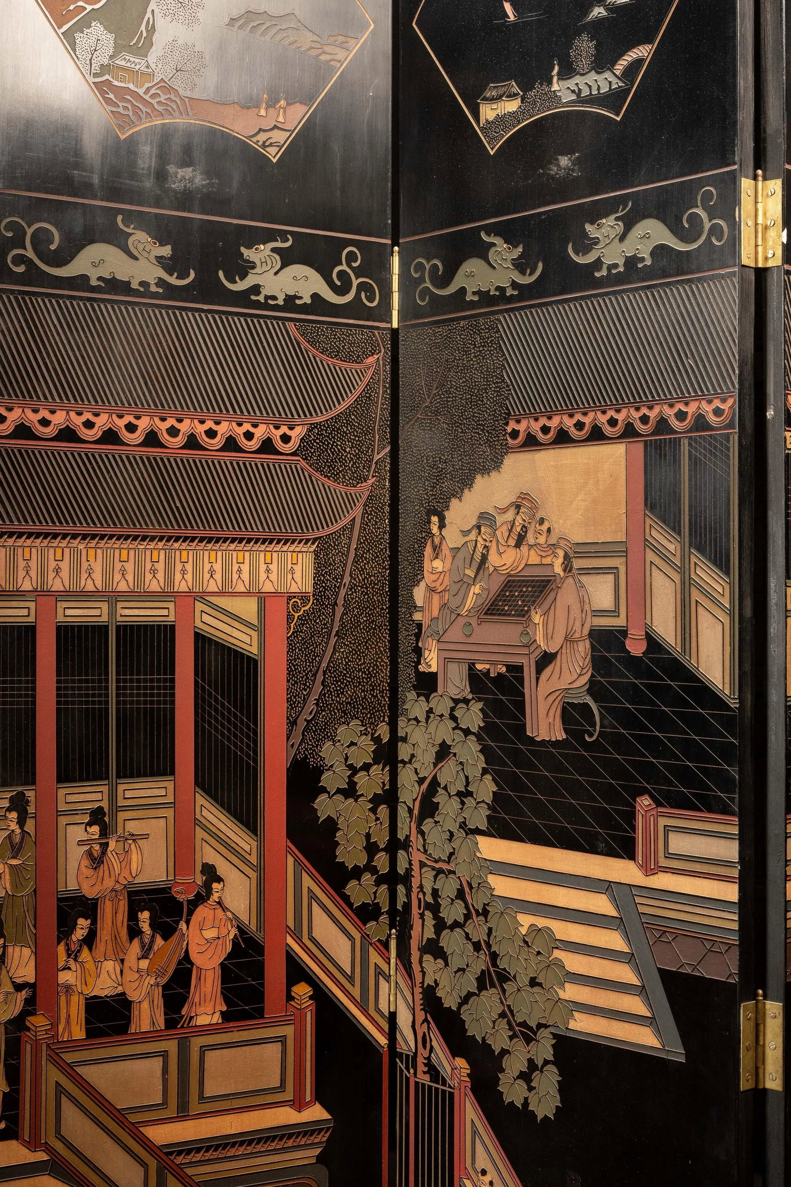 1940s Vintage Chinese Coromandel Screen - 6