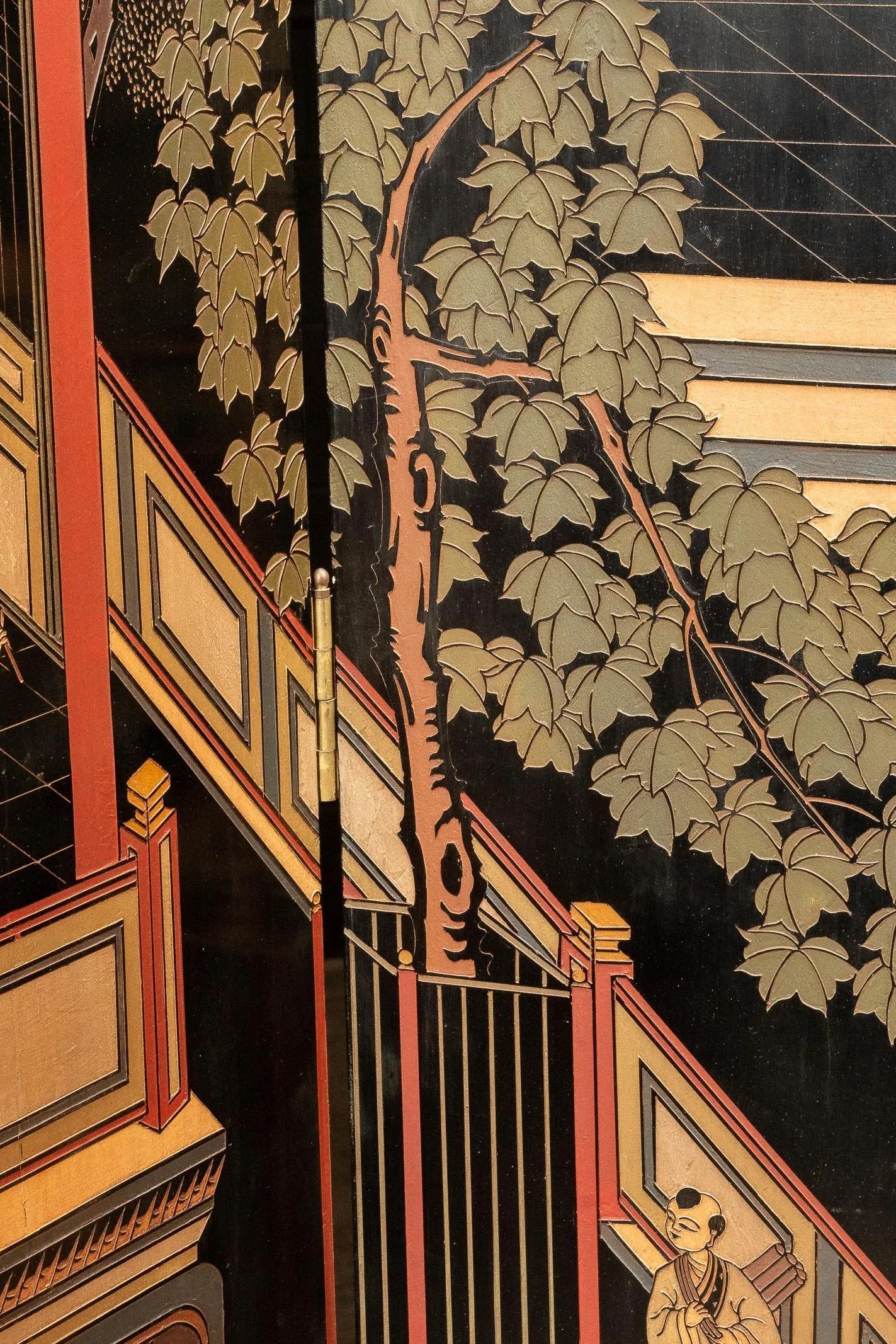 1940s Vintage Chinese Coromandel Screen - 7