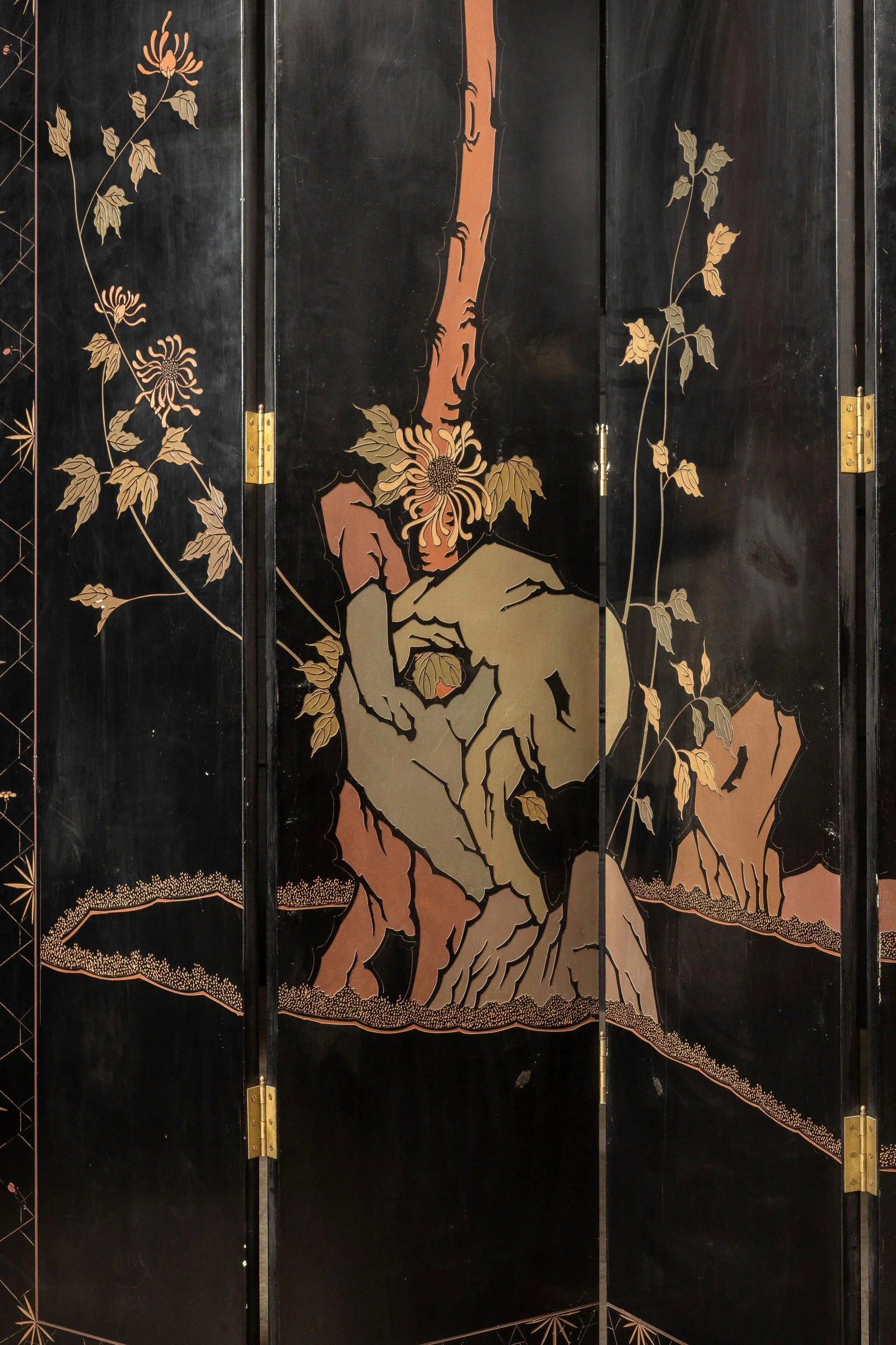 1940s Vintage Chinese Coromandel Screen - 8