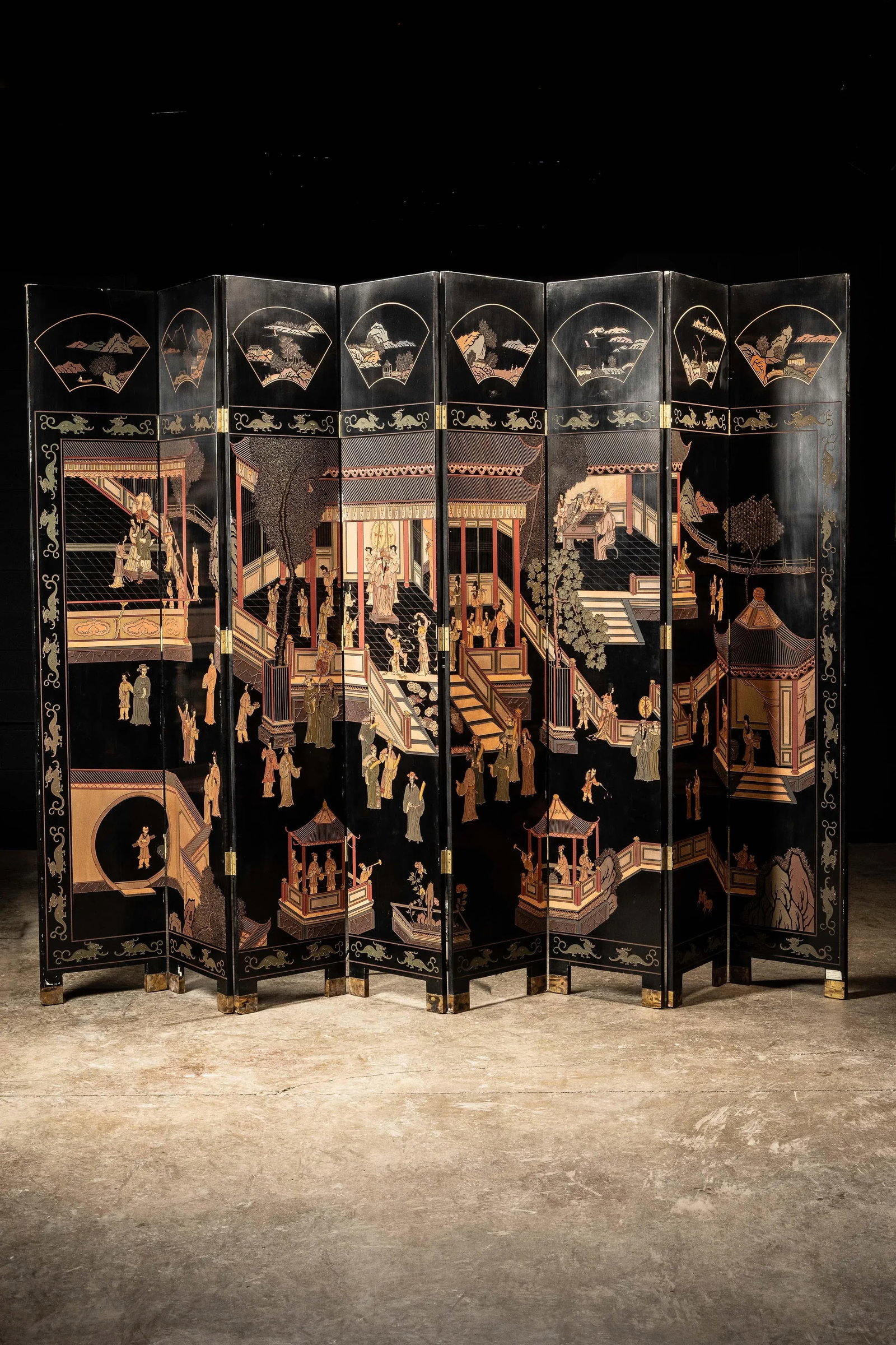 1940s Vintage Chinese Coromandel Screen - 9