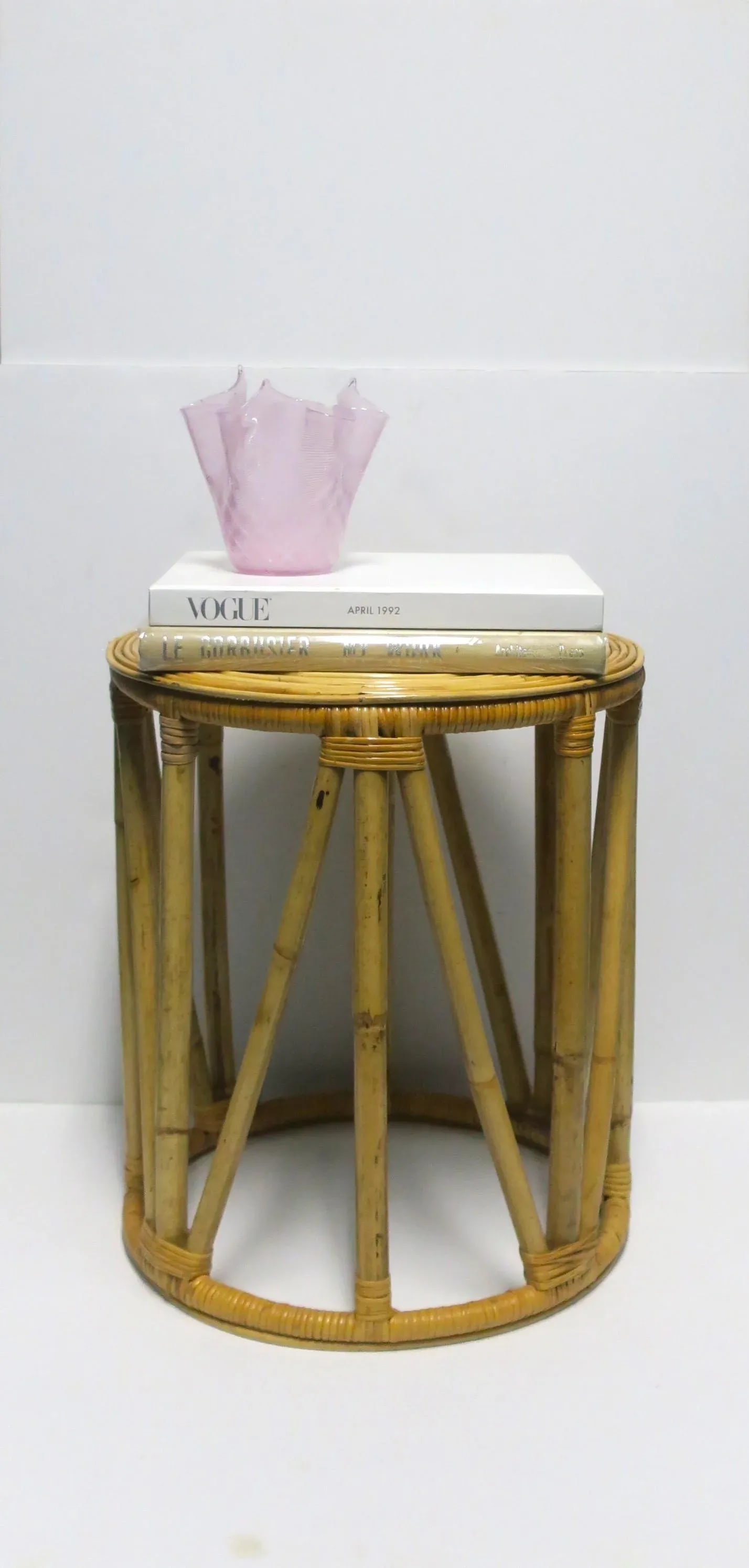 Italian Pink Handkerchief Art Glass Vase - 4