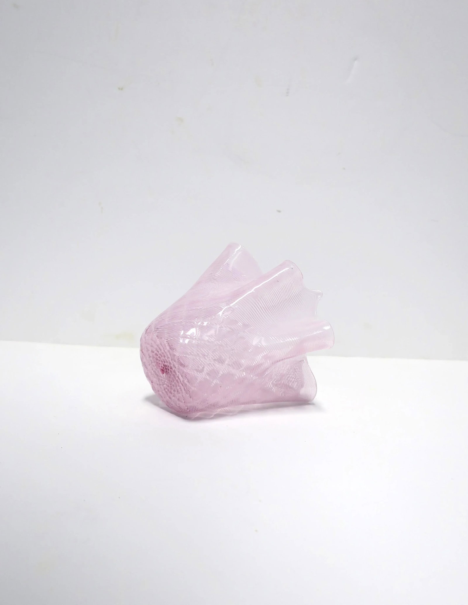 Italian Pink Handkerchief Art Glass Vase - 9