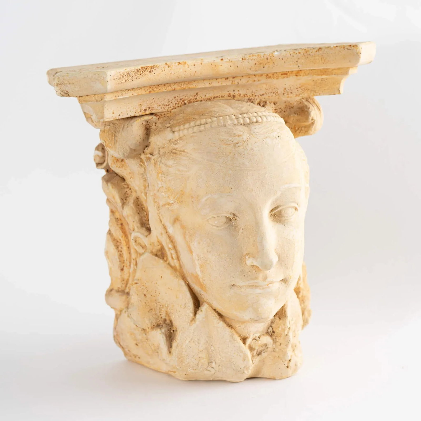 Vintage Goddess Plaster Wall Shelf - 4