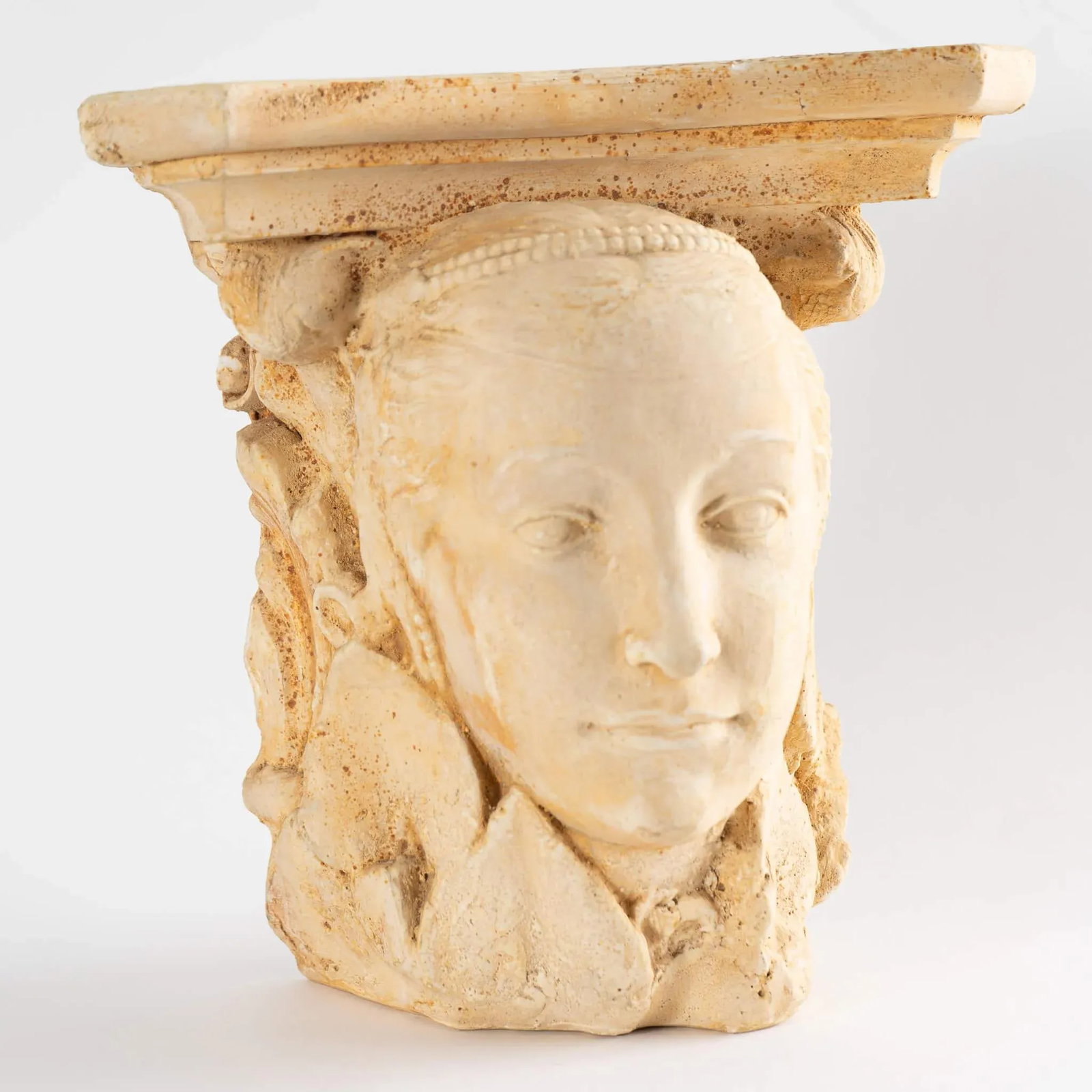 Vintage Goddess Plaster Wall Shelf - 6