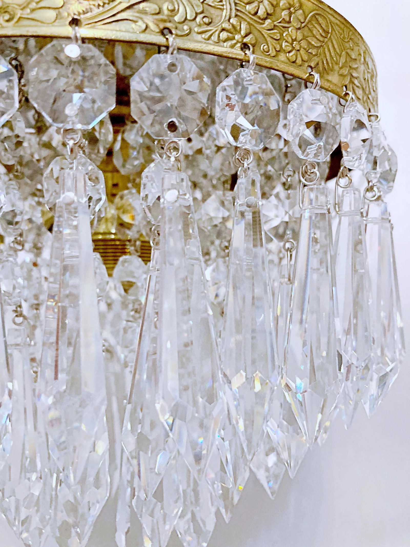 1950s Italian Brass Upside Down Layered Chandelier - 4