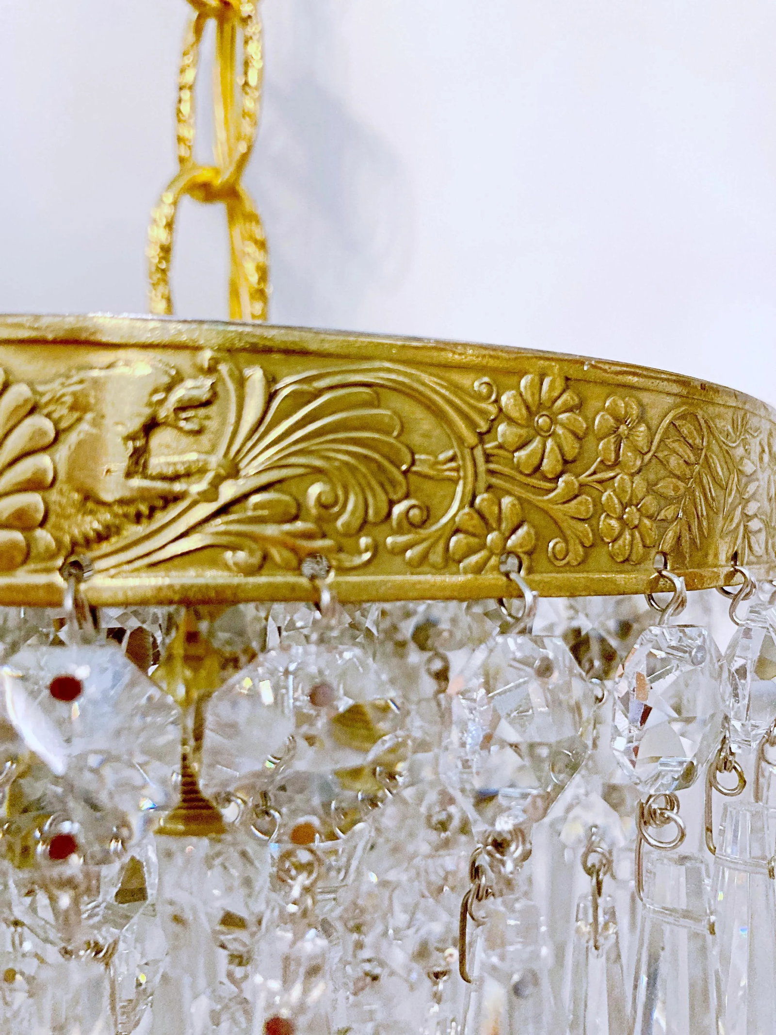 1950s Italian Brass Upside Down Layered Chandelier - 6
